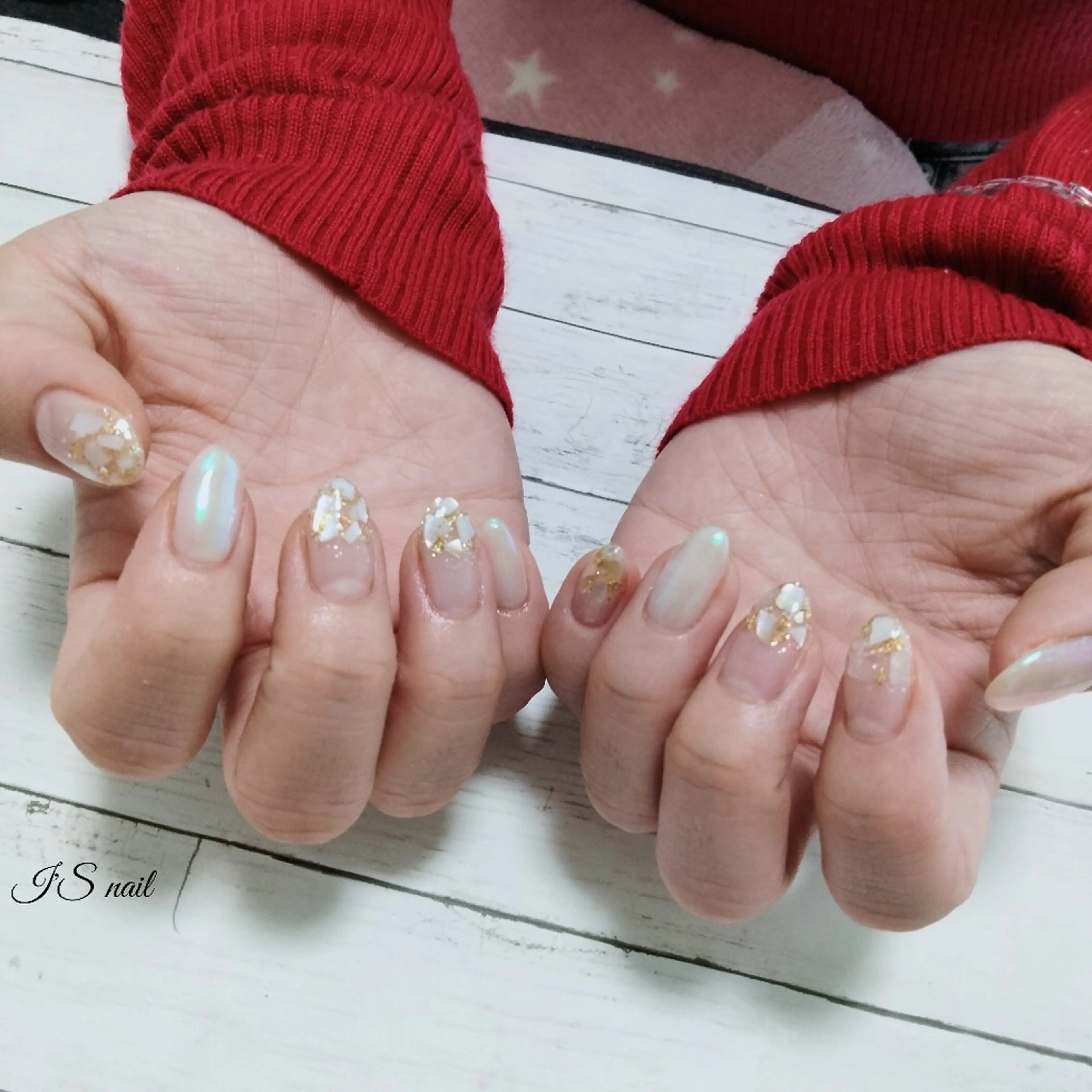 ネイル オーロラネイル ハンドネイル I'S nail 佐野のネイルデザイン