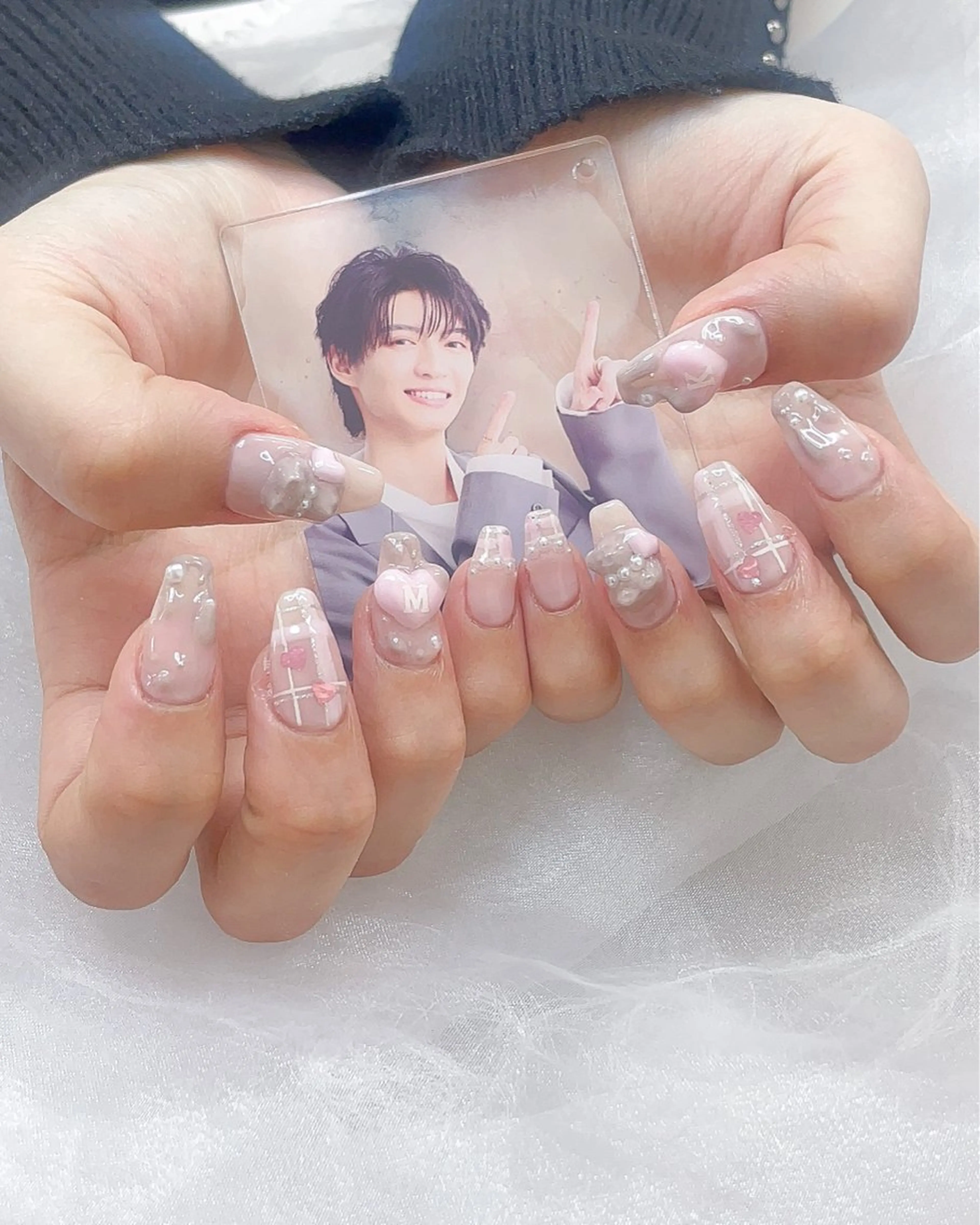 ネイル ハート ハンドネイル 五十嵐 美智のネイルデザイン