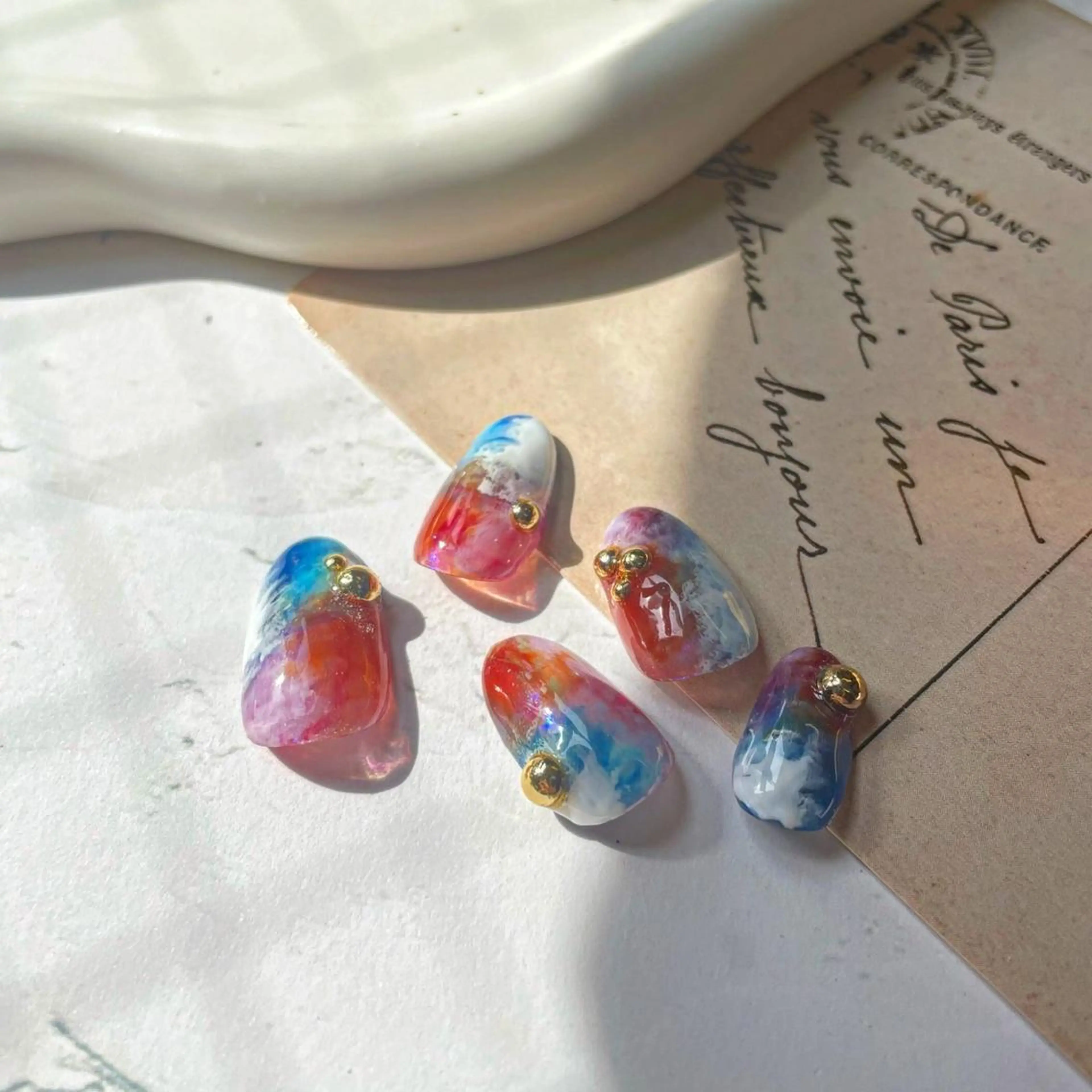 ネイル 夏ネイル ネイルチップ ハンドネイル 恒川 みなみのネイルデザイン