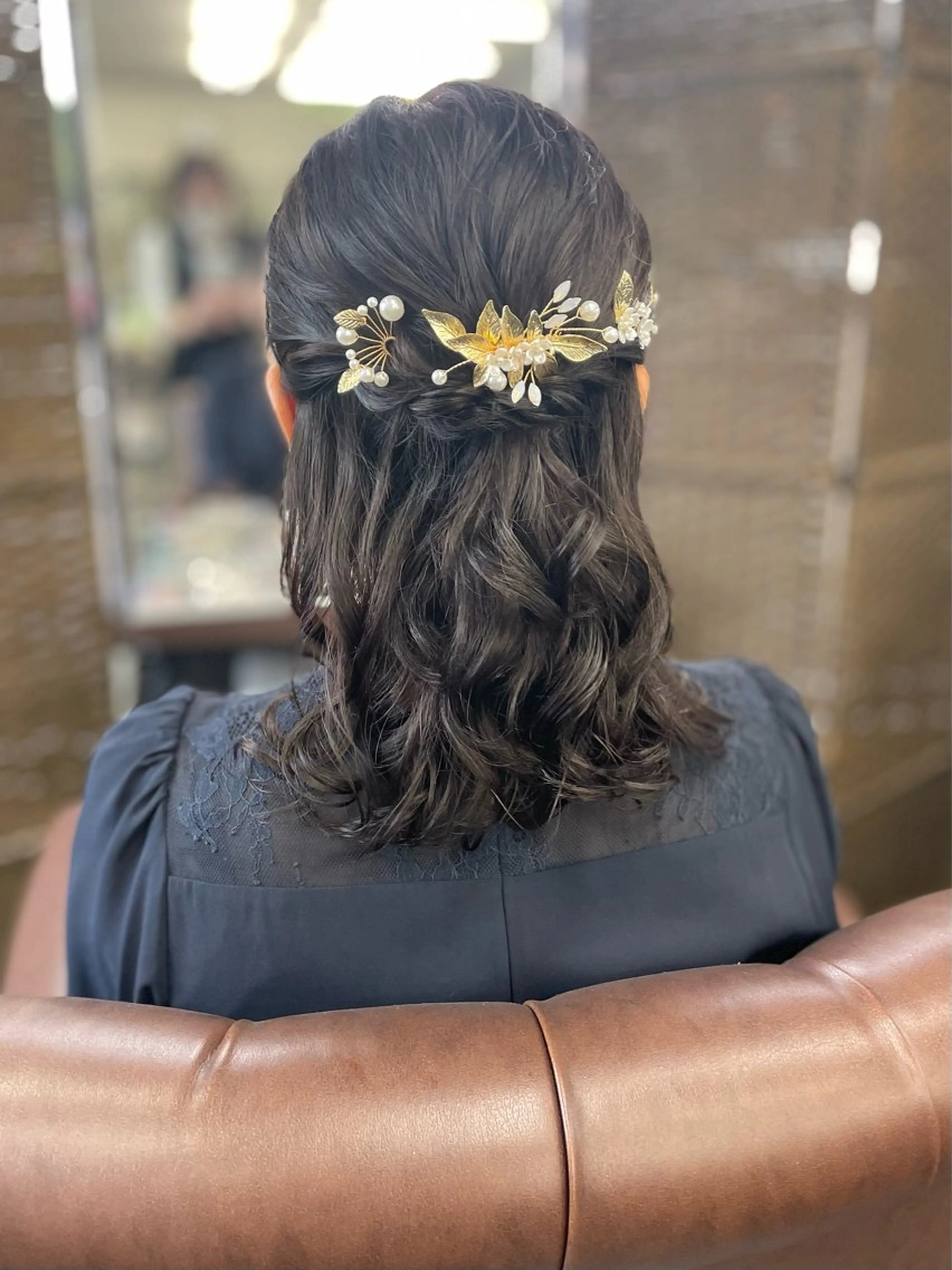 ミディアム ヘアアレンジ ハーフアップ 結婚式・ブライダル ヘアセット 沢田 瞳のヘアスタイル