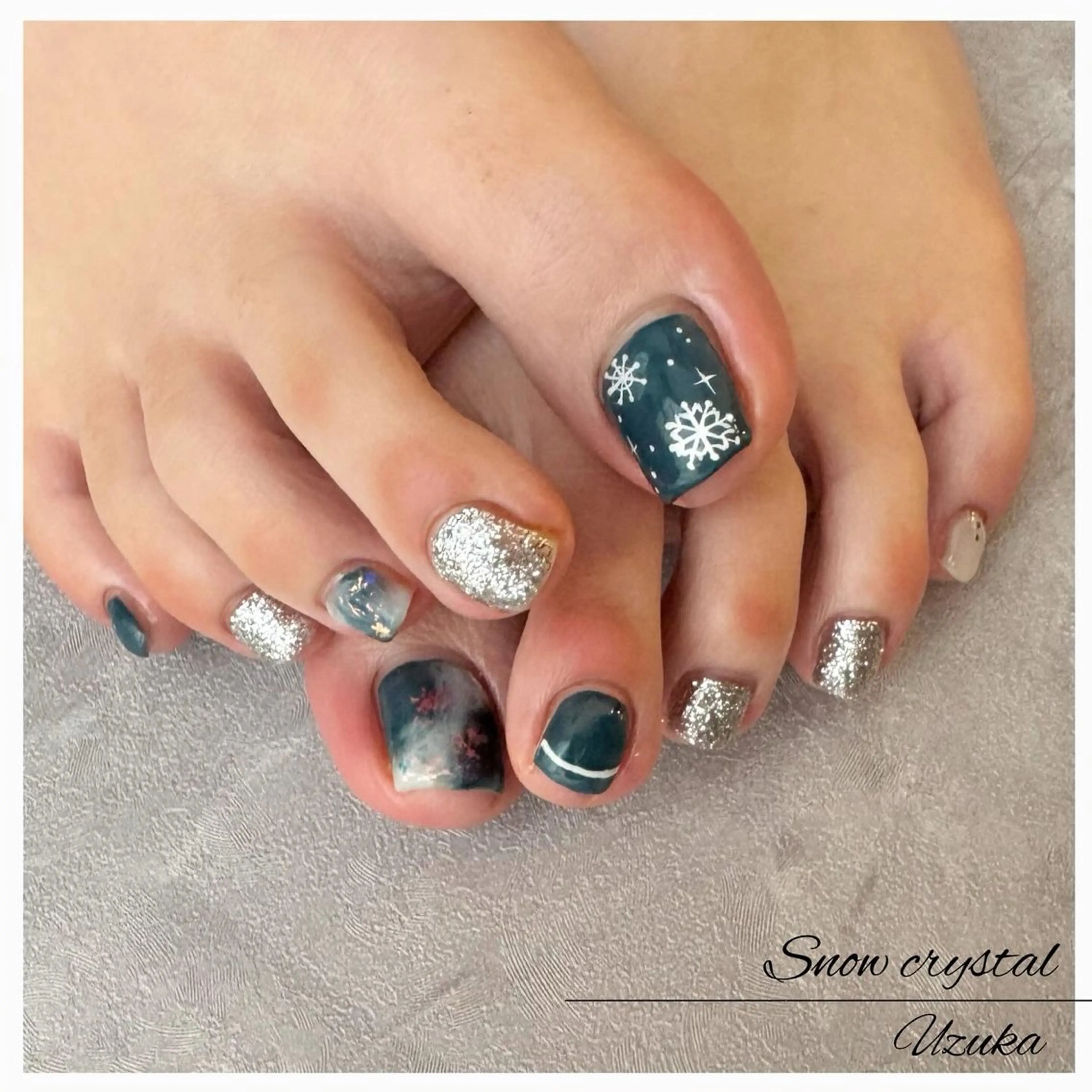 ネイル フットネイル 冬ネイル 【 enn 】 Uzuka Yukaのネイルデザイン