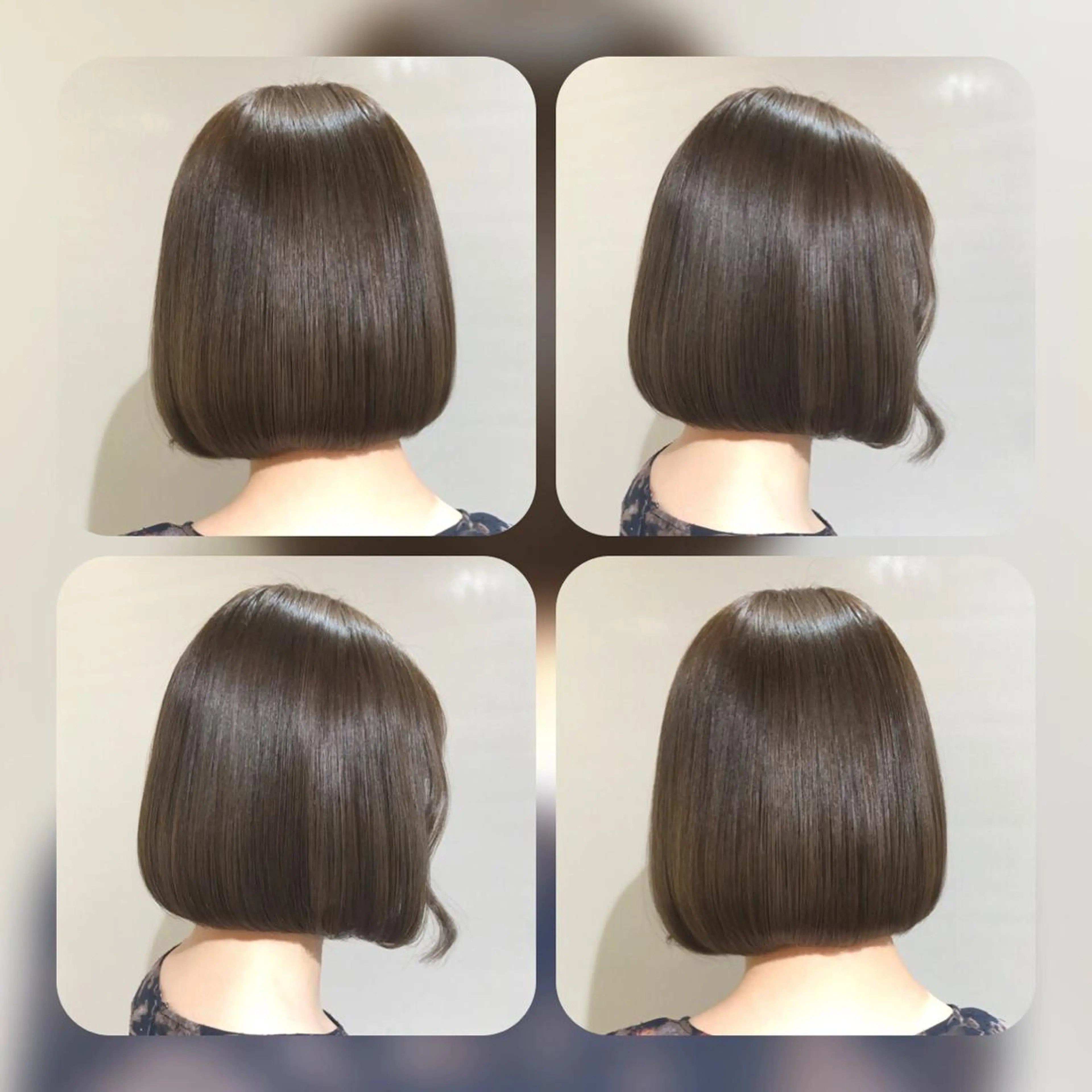 ショート カラー ヘアアレンジ 前下がりボブ ベージュカラー ブリーチ ミント ミントベージュ As hair所属・🌟かかりつけ美容師 🌟アスカのヘアスタイル