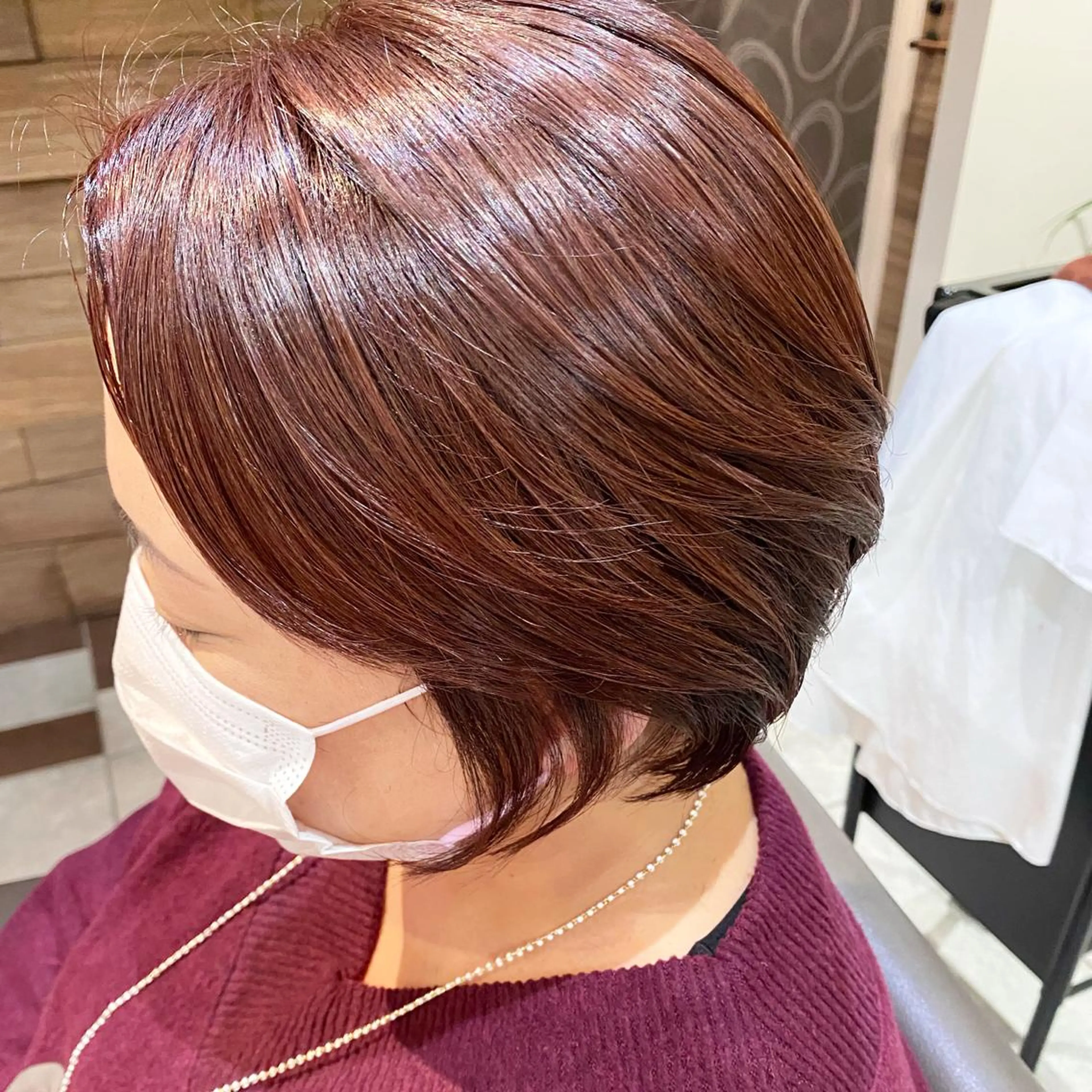ショート カラー ブラウンカラー ピンクカラー ピンクブラウン カット ヘアカラー 川越 輝梨奈のヘアスタイル