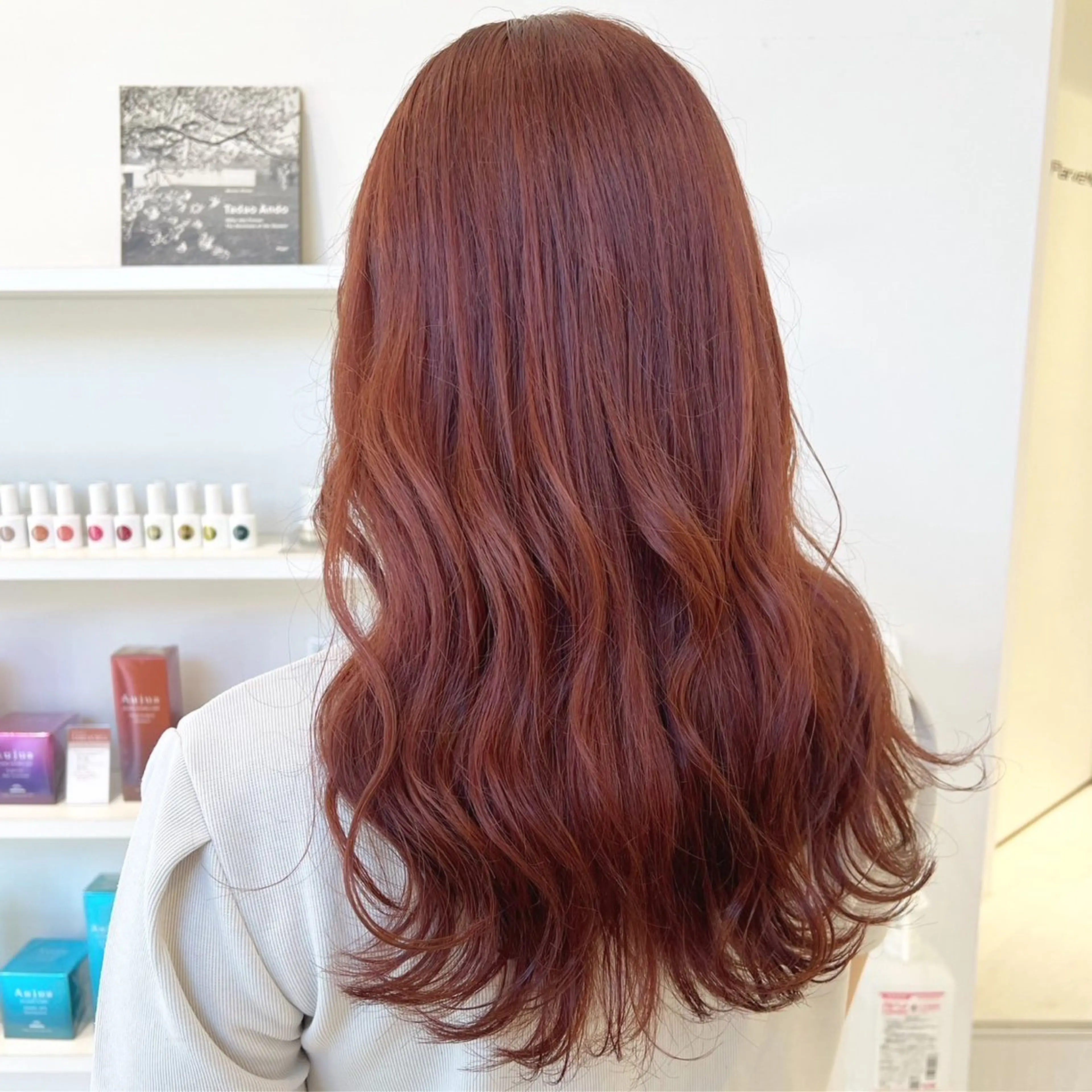 ロング カラー オレンジ オレンジピンク ピンクカラー ParveMix いしいまお🌼のヘアスタイル