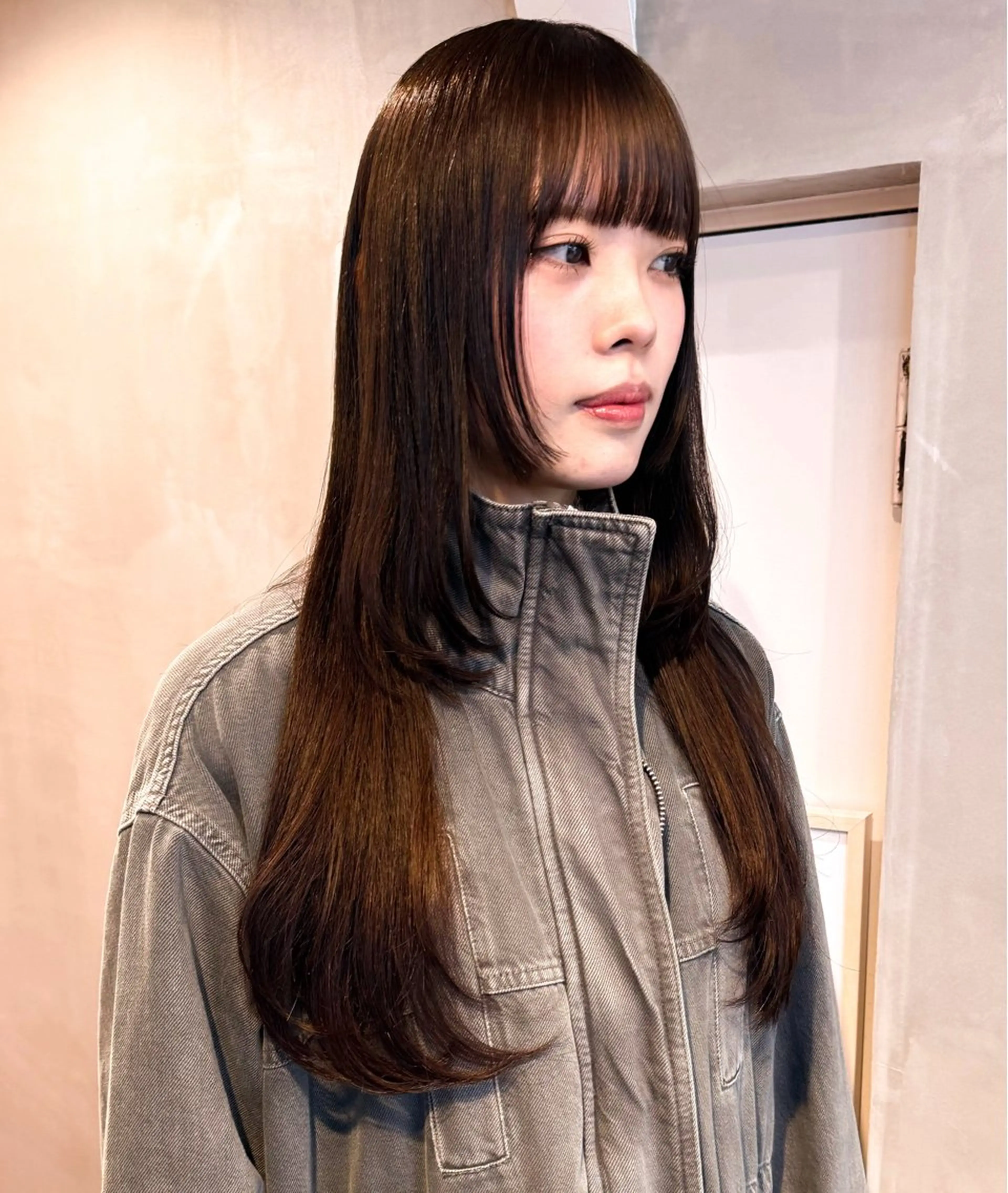 セミロング 姫カット レイヤーカット 似合わせカット 🍈yurina パーマ🍈のヘアスタイル