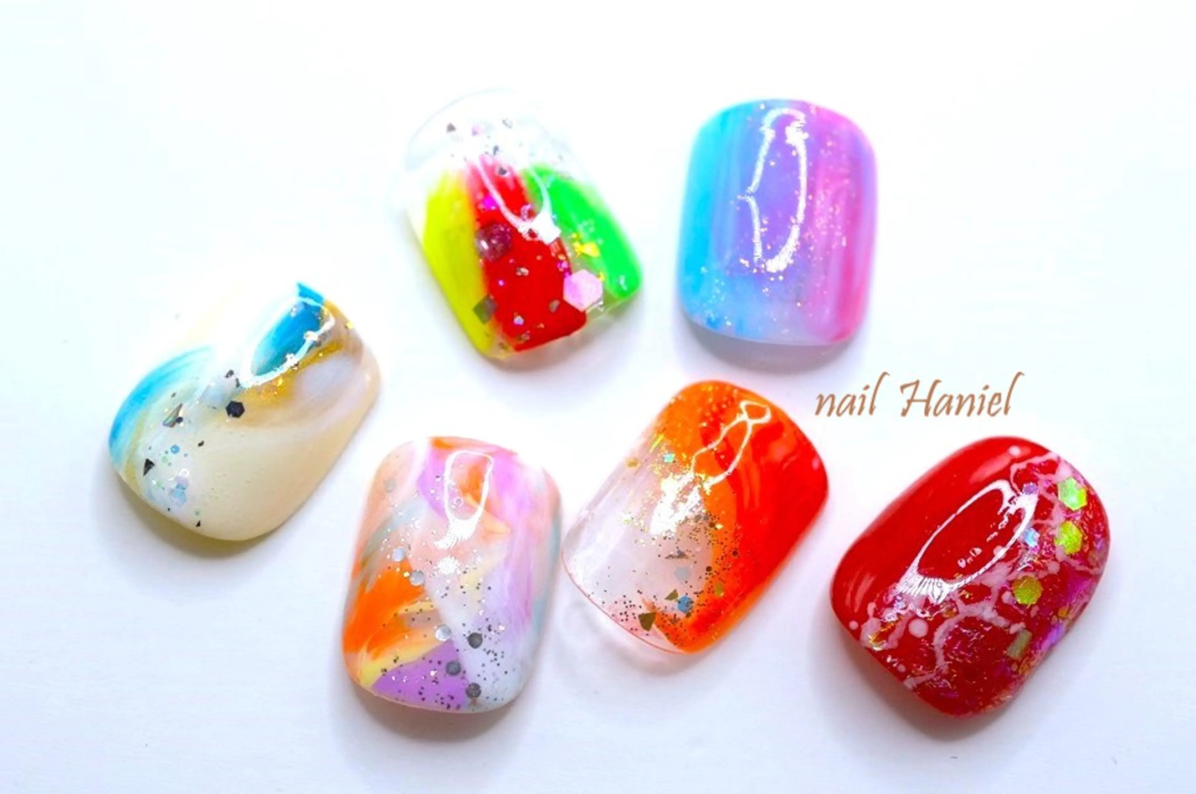 ネイル アートネイル フットネイル ジェルネイル グラデーション オフィスネイル フットネイル nail Haniel所属・半蔵門サロンハニエル 魅神 ちよのネイルデザイン