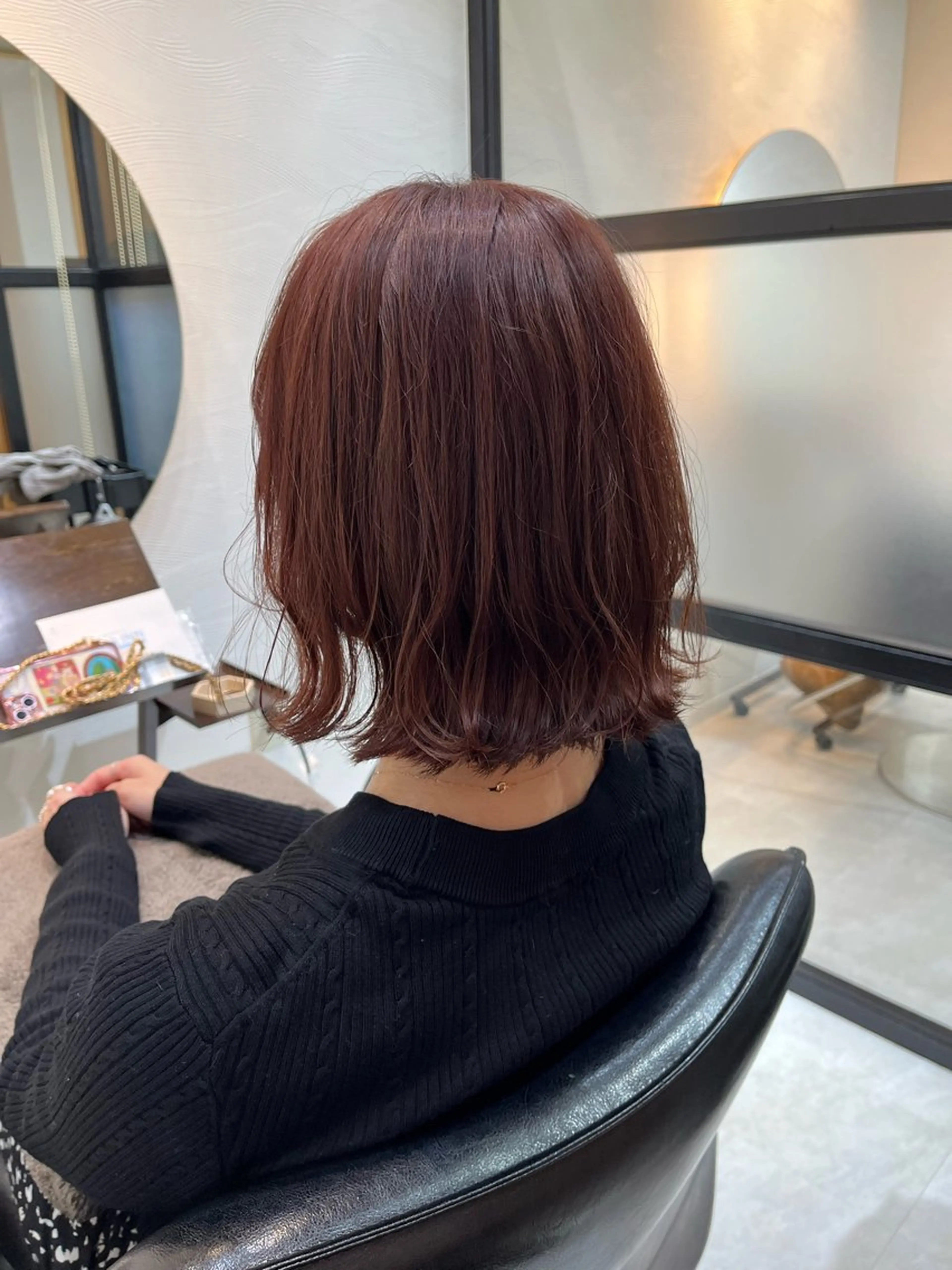 ミディアム カラー くせ毛 【ニュアンスカラー・ 髪質改善】スズキカナのヘアスタイル