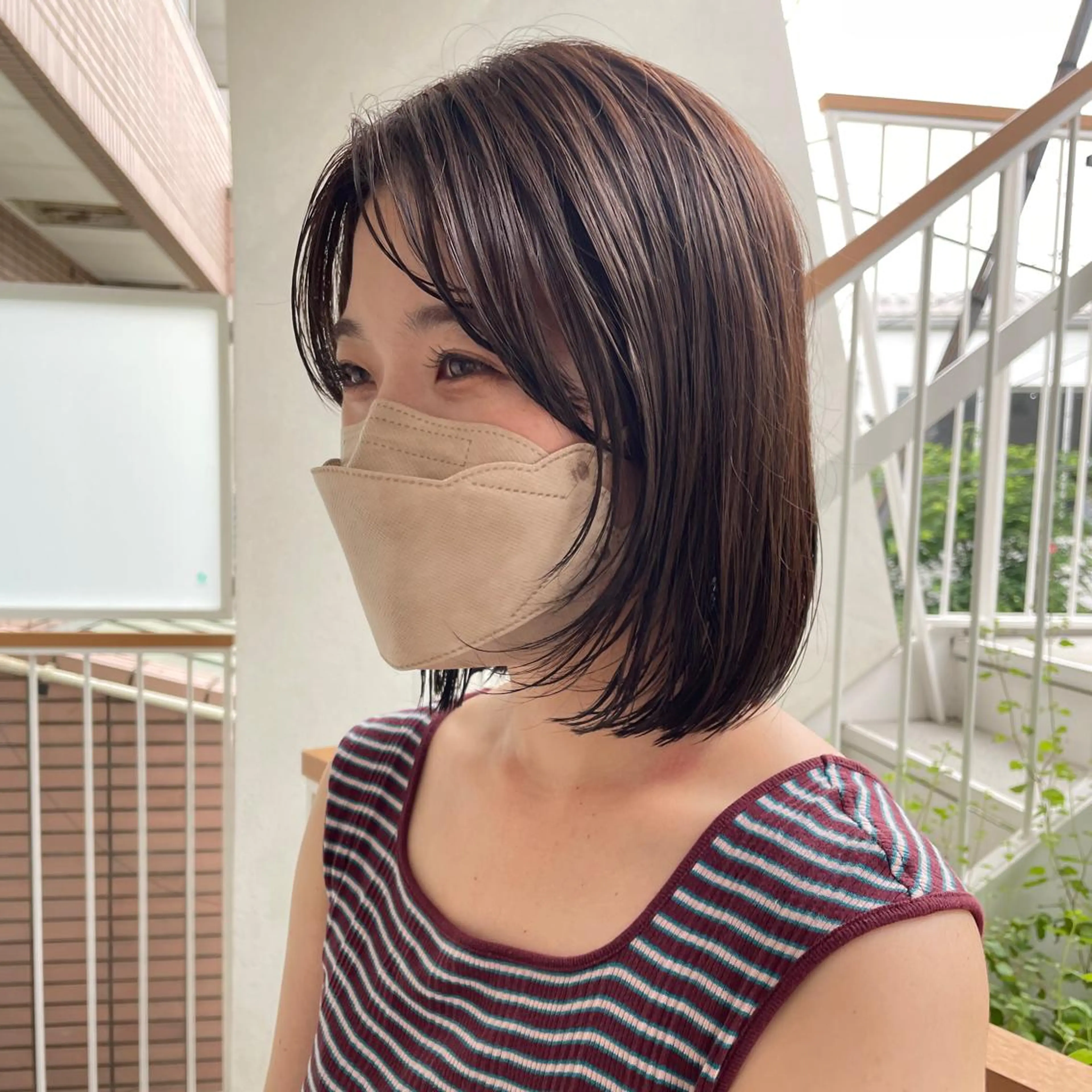 ミディアム カラー パーマ ヘアアレンジ メンズ キッズ ネイル マツエク・マツパ アイブロウ カット ヘアカラー casane所属・暖色・前髪カット 🎗️佐藤ゆみこのヘアスタイル