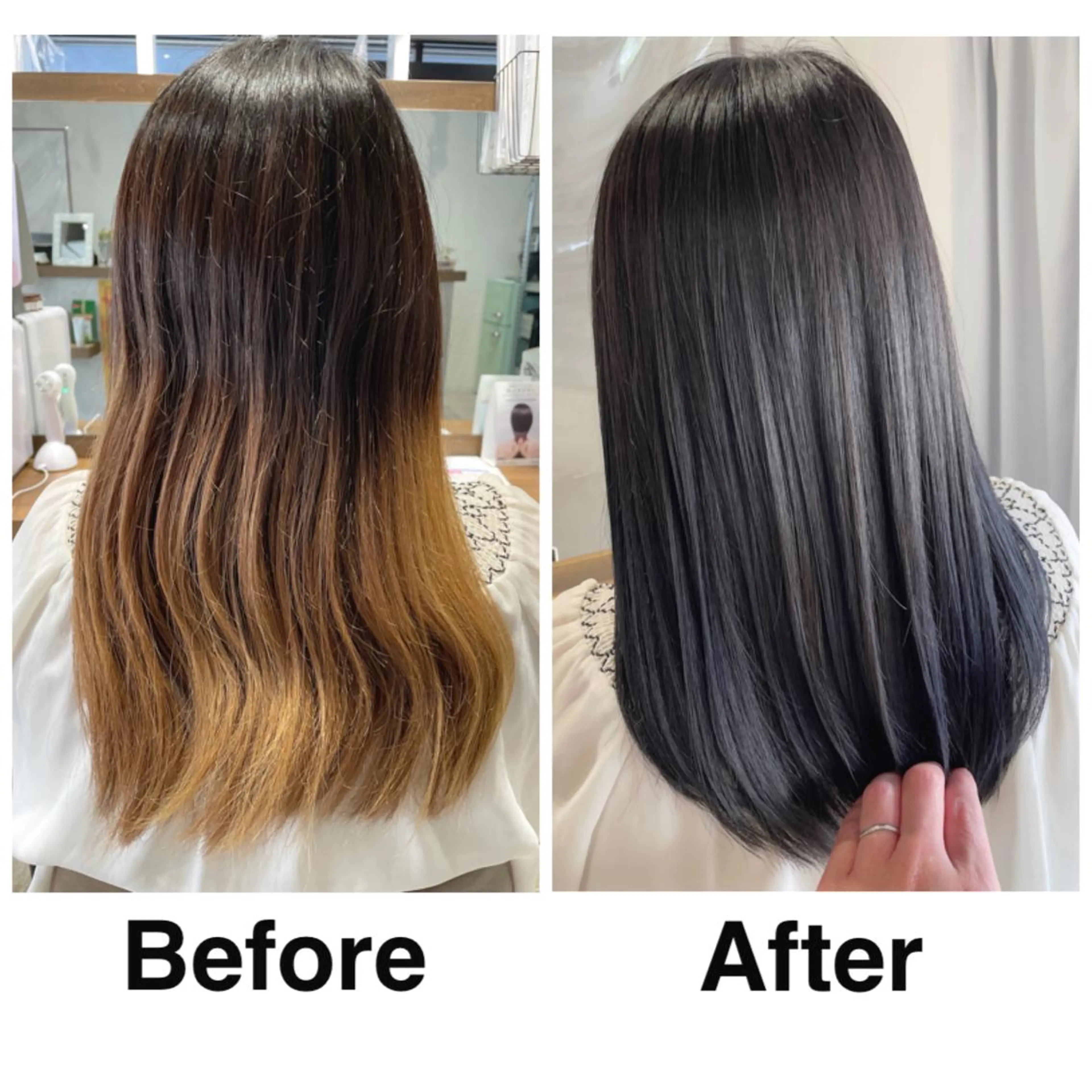 セミロング カラー 髪質改善 美容歴20年美髪特化 SerA代表森のヘアスタイル
