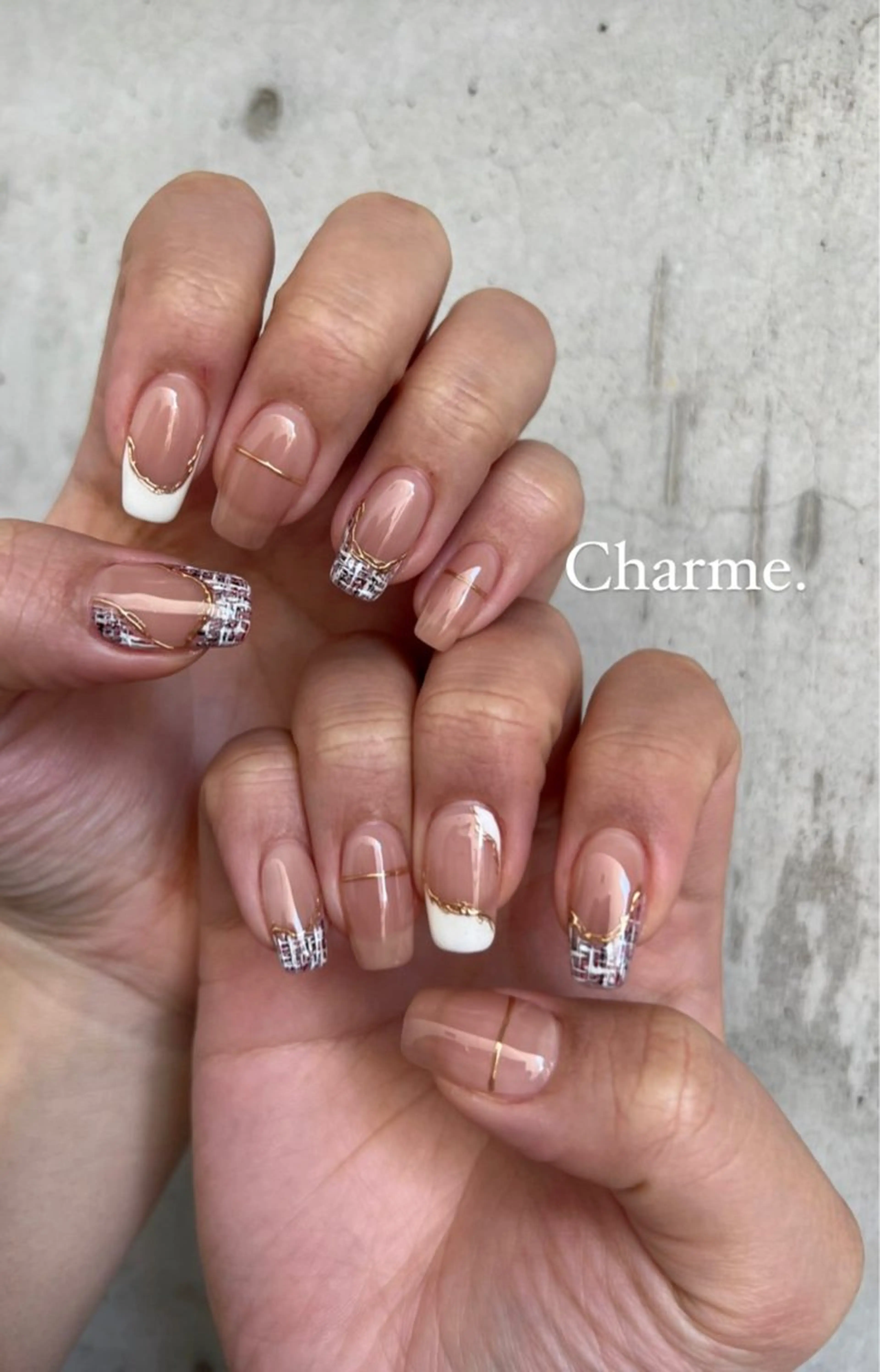 ネイル フレンチネイル 持ち込み ニュアンスネイル ハンドネイル ハンドケア Charme. NOBUKOのネイルデザイン
