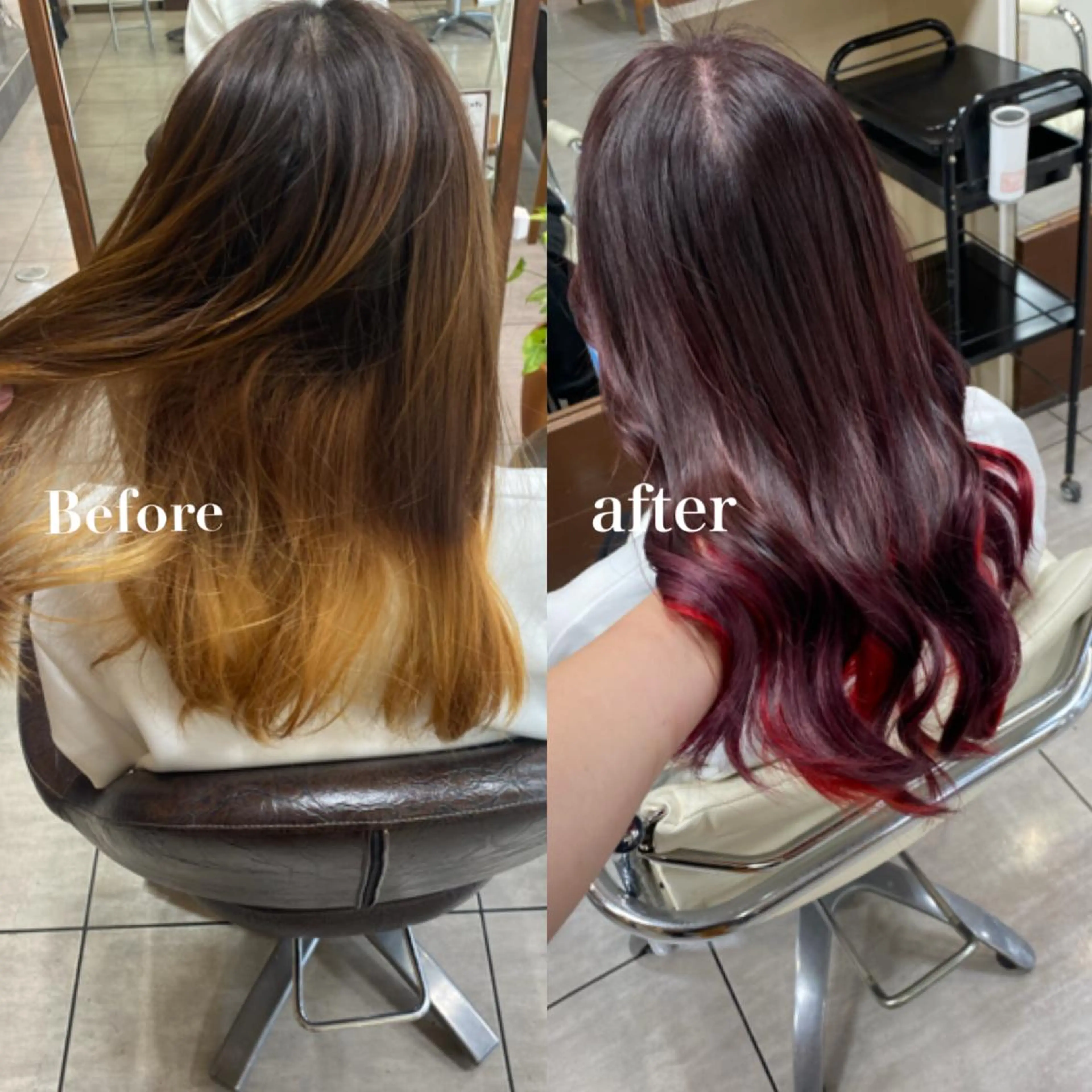 ロング カラー ヘアアレンジ ヘアカラー HAIRSALONLOOP所属・川上 麻梨阿のヘアスタイル