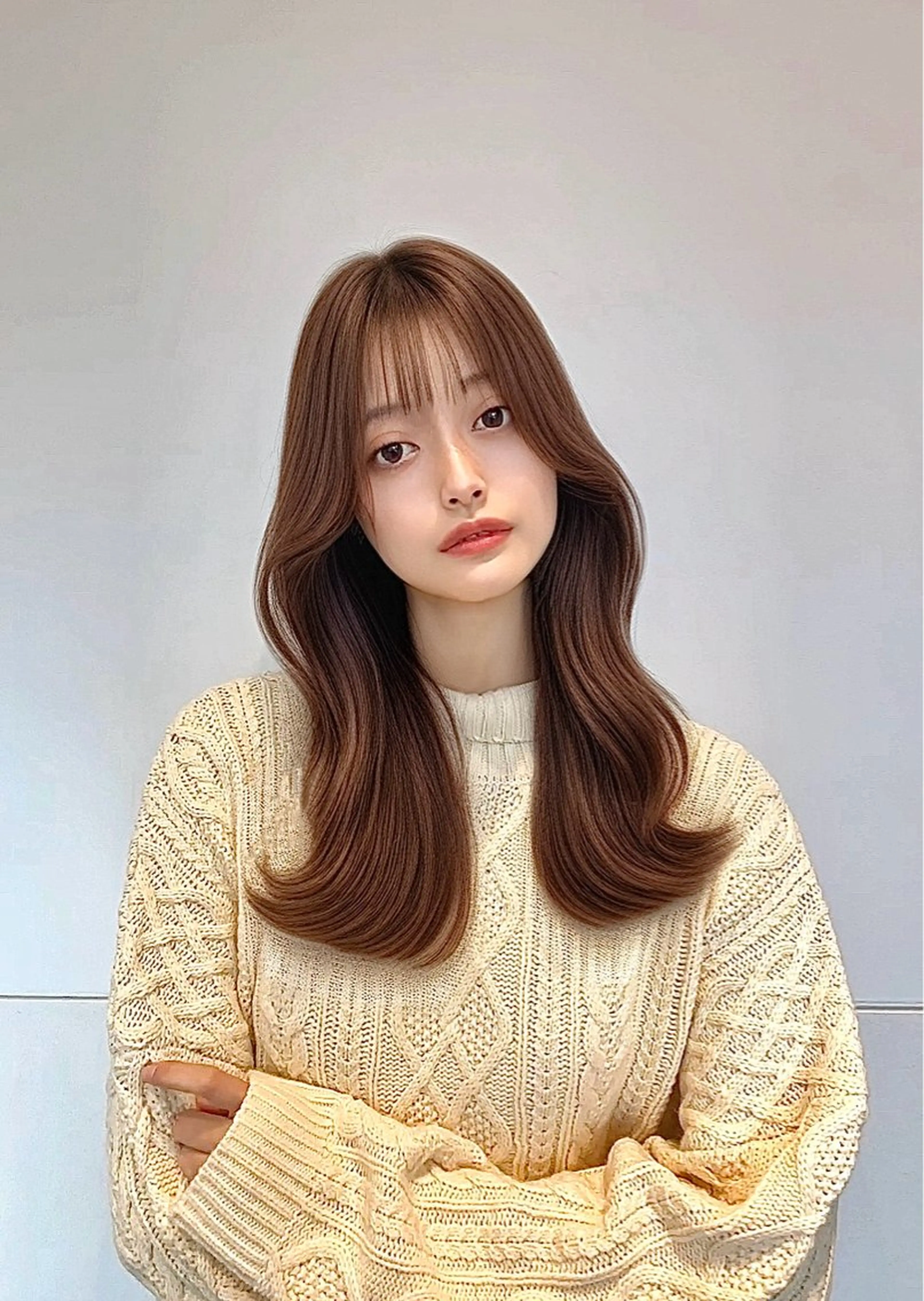ロング カラー ベージュカラー ショコラベージュ 顔まわりレイヤー 顔周りカット レイヤーカット カット ヘアカラー トリートメント 🍀最上級の美髪👑 髪質改善🍀英司のヘアスタイル