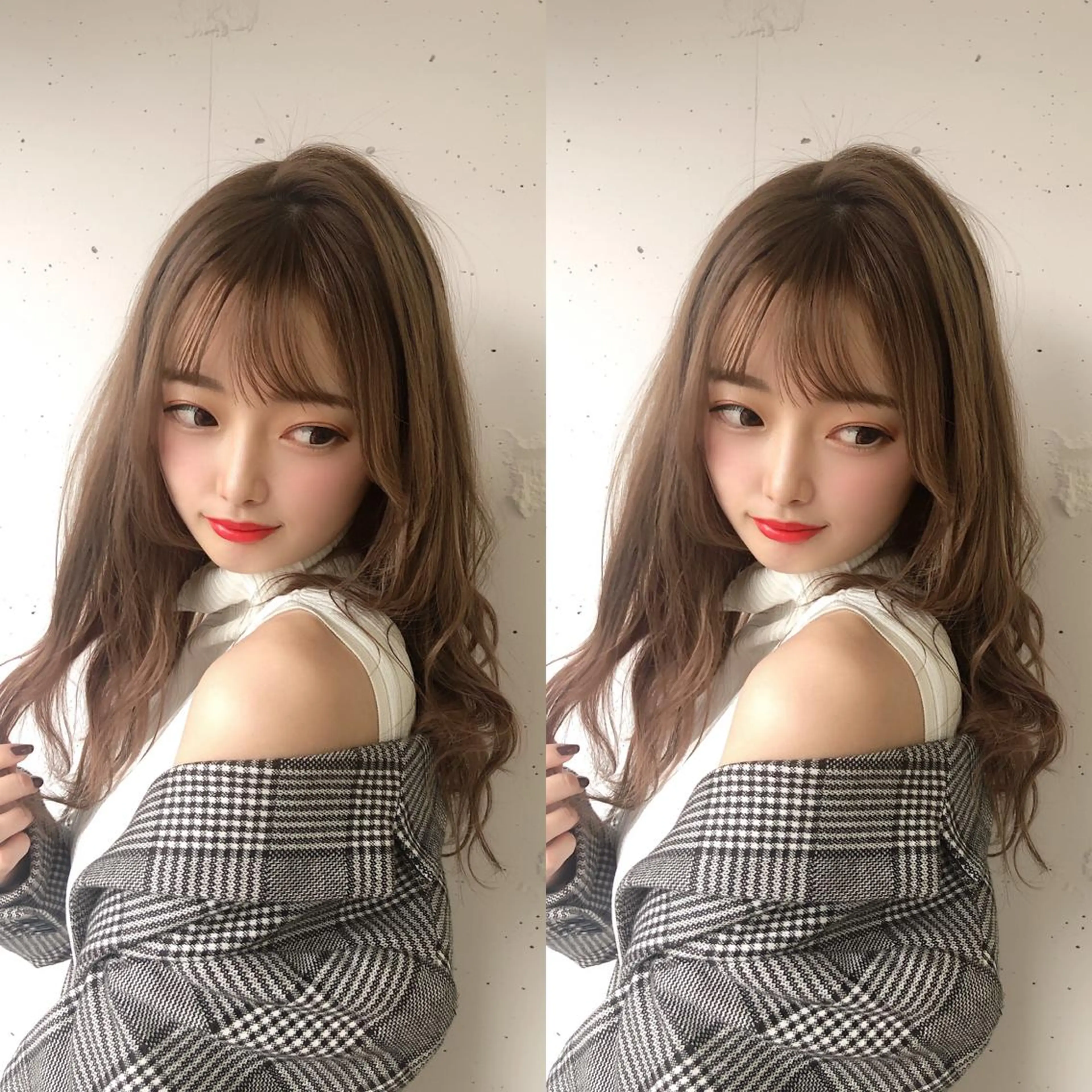 セミロング カラー セミロングパーマ ブリーチ ダブルカラー 縮毛矯正 池袋髪質改善 タニグチのヘアスタイル