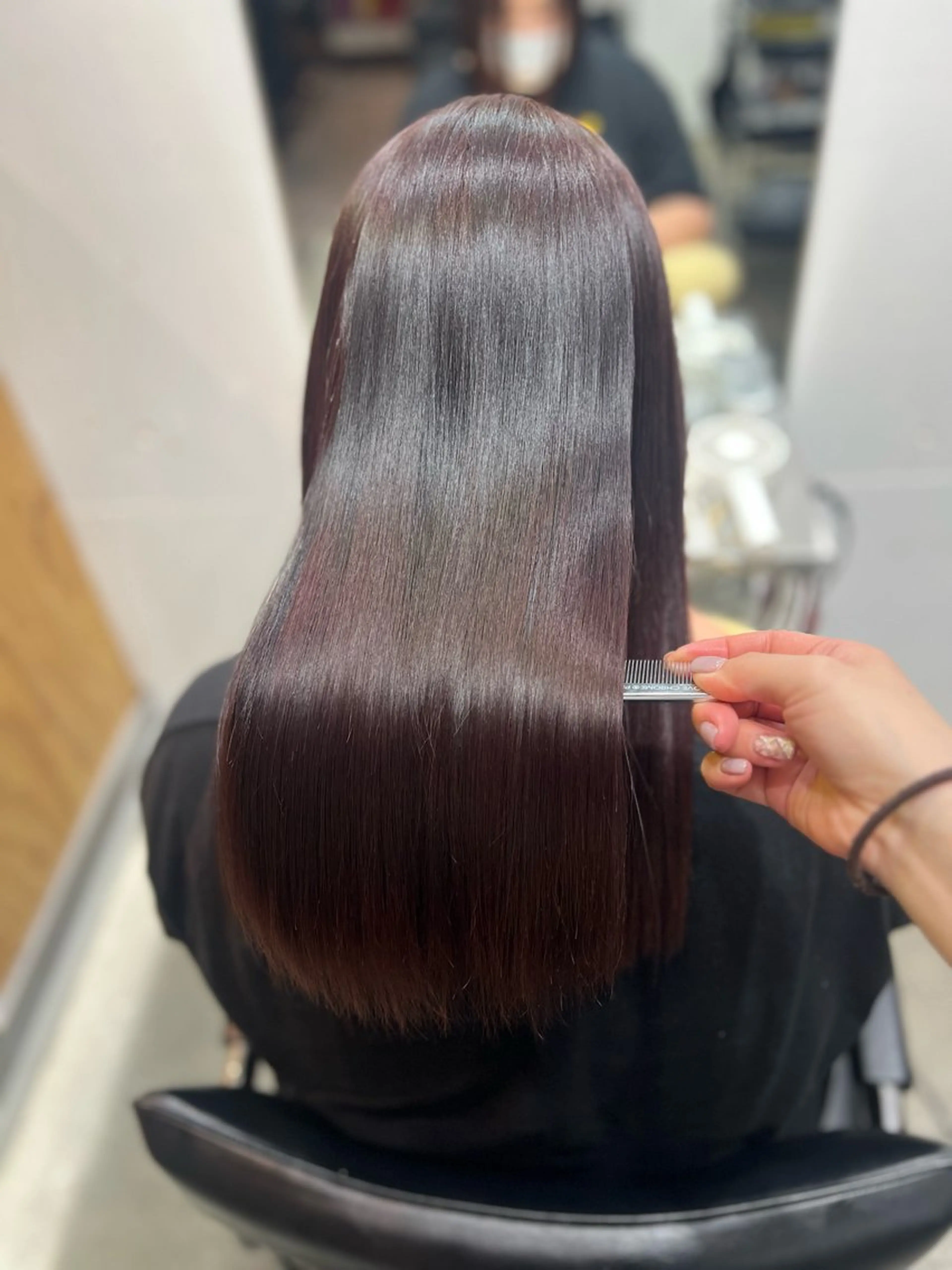 ロング パーマ 髪質改善 ストレートパーマ カット 縮毛矯正 トリートメント ヘッドスパ ヘアセット ✨髪質改善矯正× ブリーチ✨YU-KIのヘアスタイル