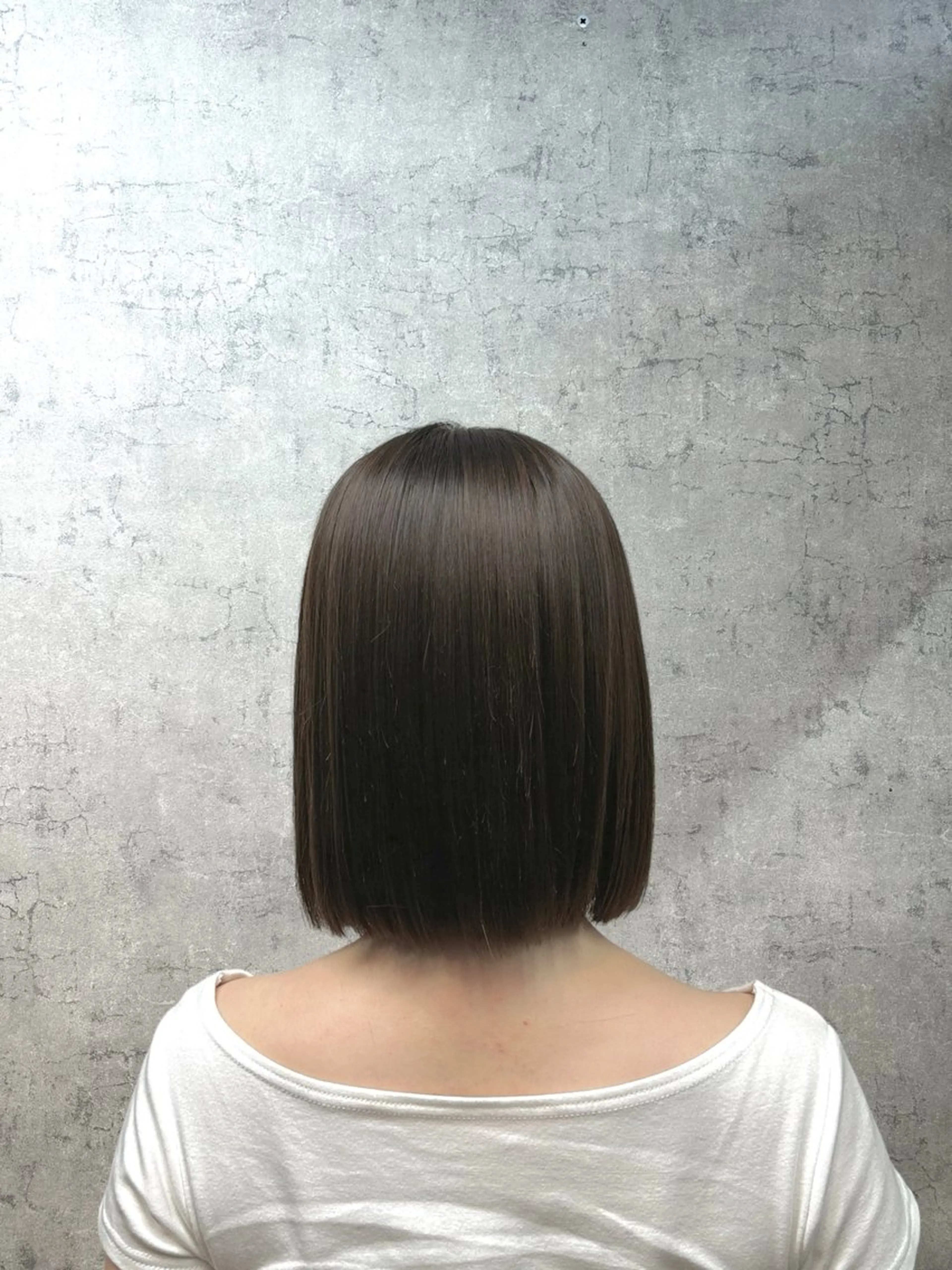 ミディアム ボブ カット ヘアカラー トリートメント 町田/透け感/透明感 Shibuのヘアスタイル