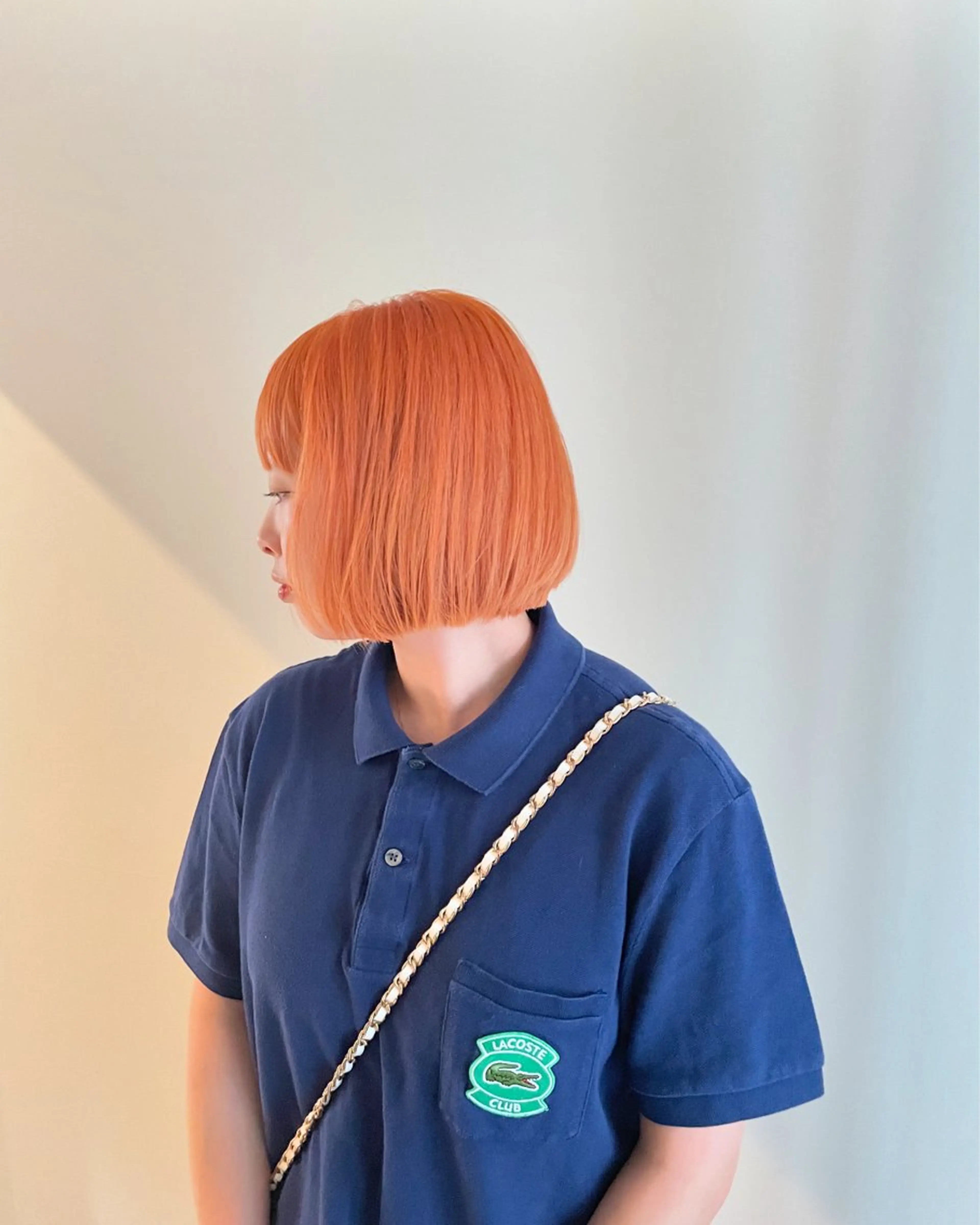ショート カラー ブリーチ ダブルカラー オレンジ ボブ ヘアカラー トリートメント 透け感カラー🫧 加納トモヒロのヘアスタイル