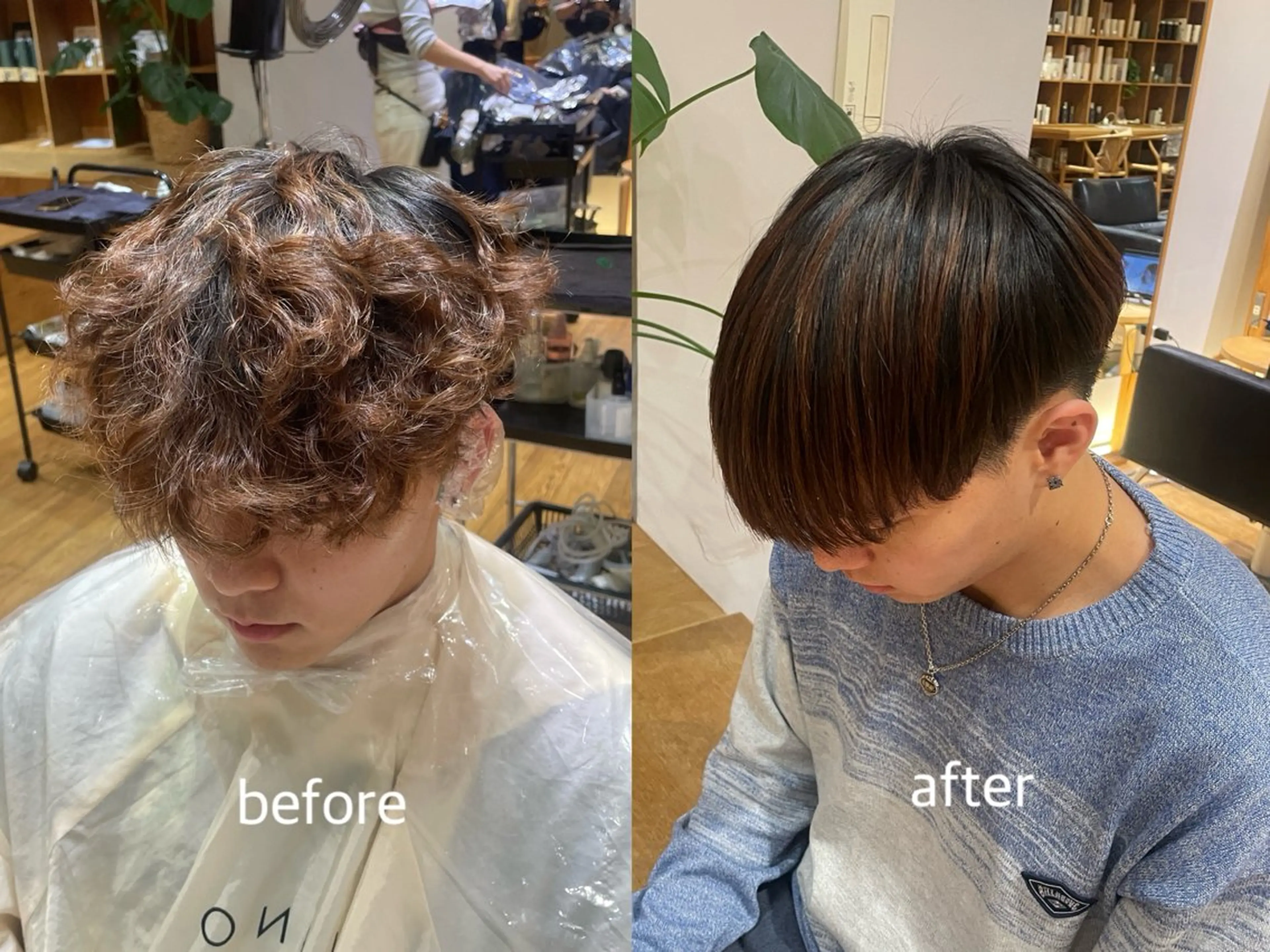 ショート パーマ 縮毛矯正 ストレートパーマ カット 縮毛矯正 縮毛矯正/レイヤー /ひかるのヘアスタイル