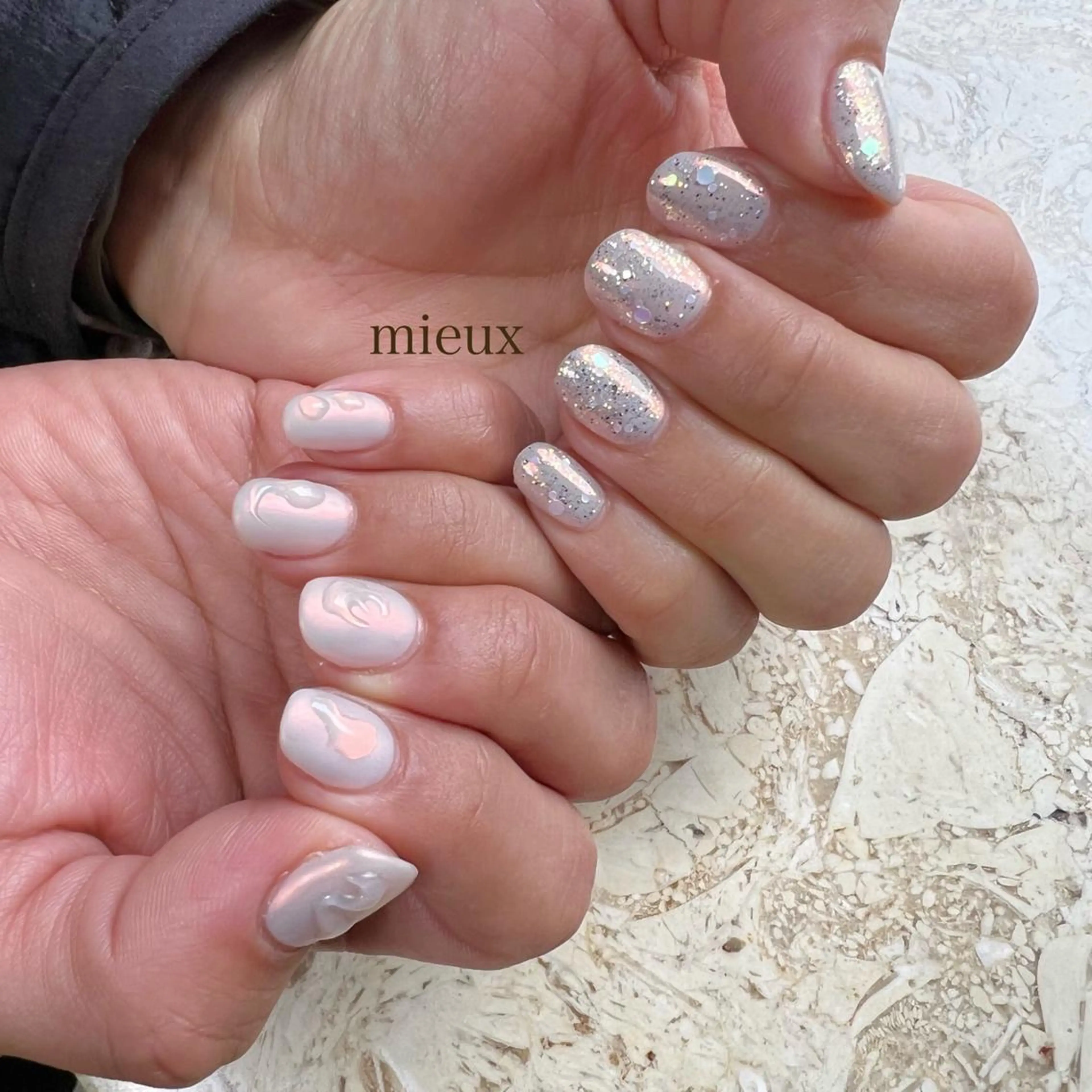 ネイル アートネイル ジェルネイル 韓国ネイル マットネイル 持ち込み ハンドネイル フットネイル nail salon mieux(ミュー)のネイルデザイン