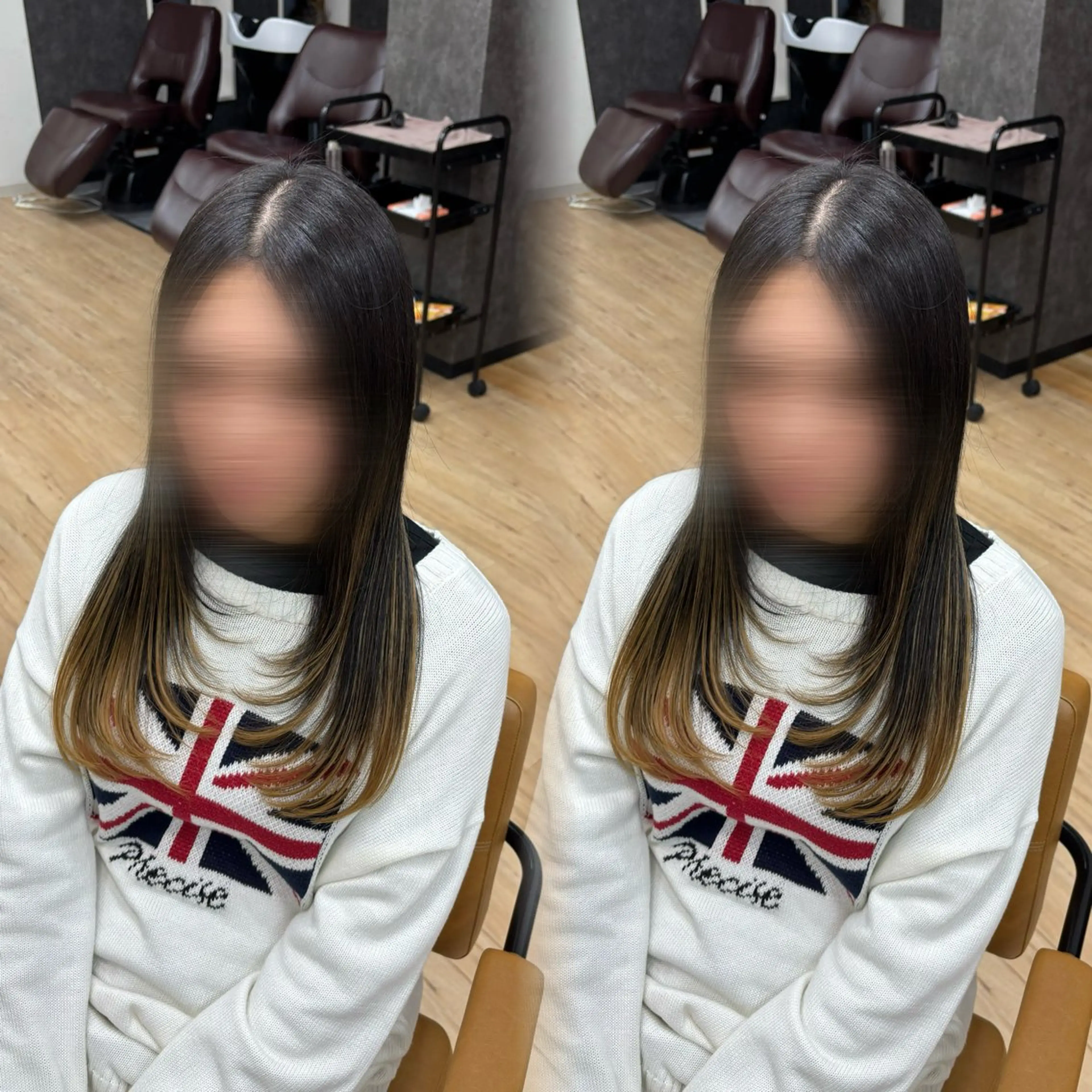 ロング 顔まわりレイヤー 顔周りカット レイヤーカット カット 吉成 葉南のヘアスタイル