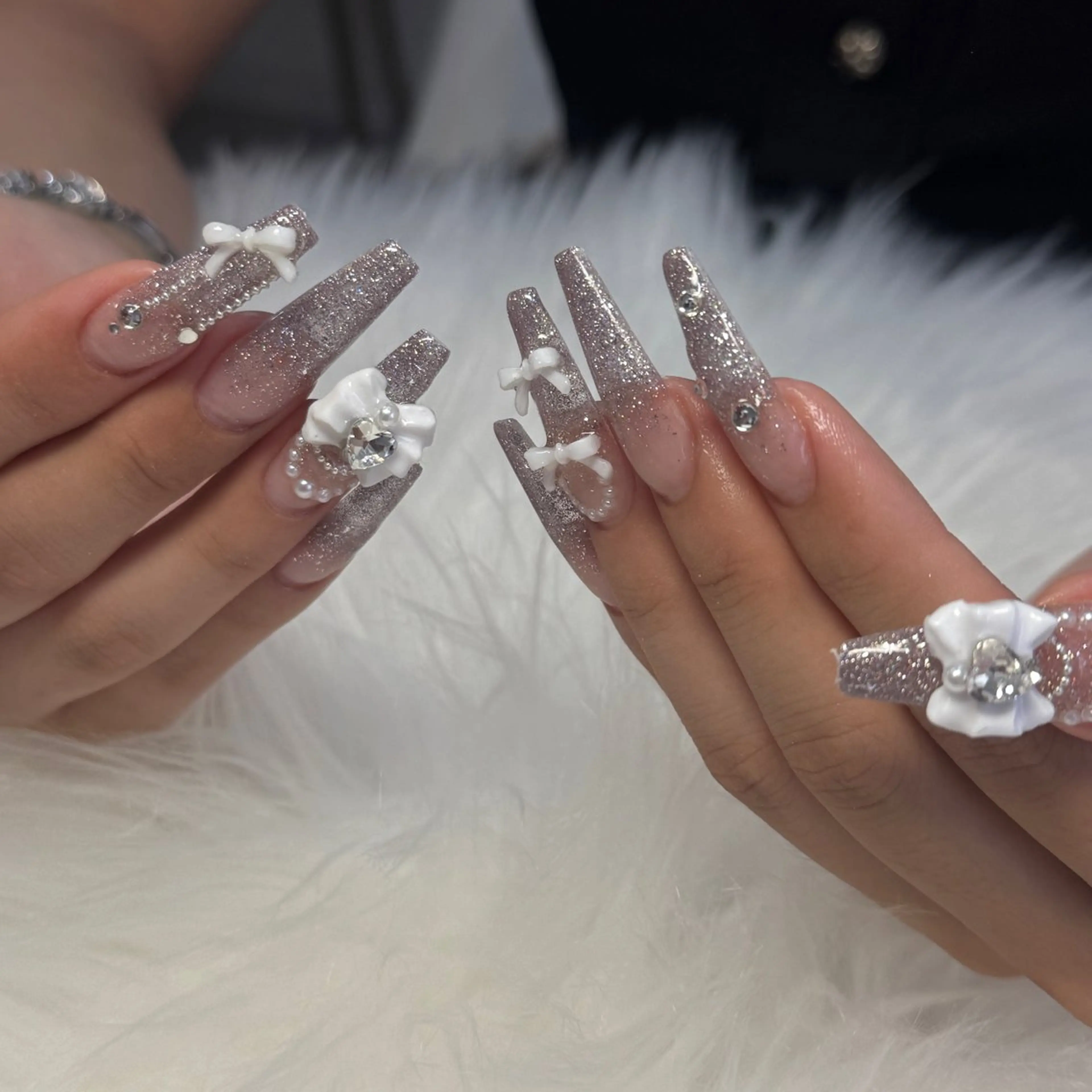 ネイル ハンドネイル ハンドケア 🎀うかん 🎀チップ長さ出しのネイルデザイン