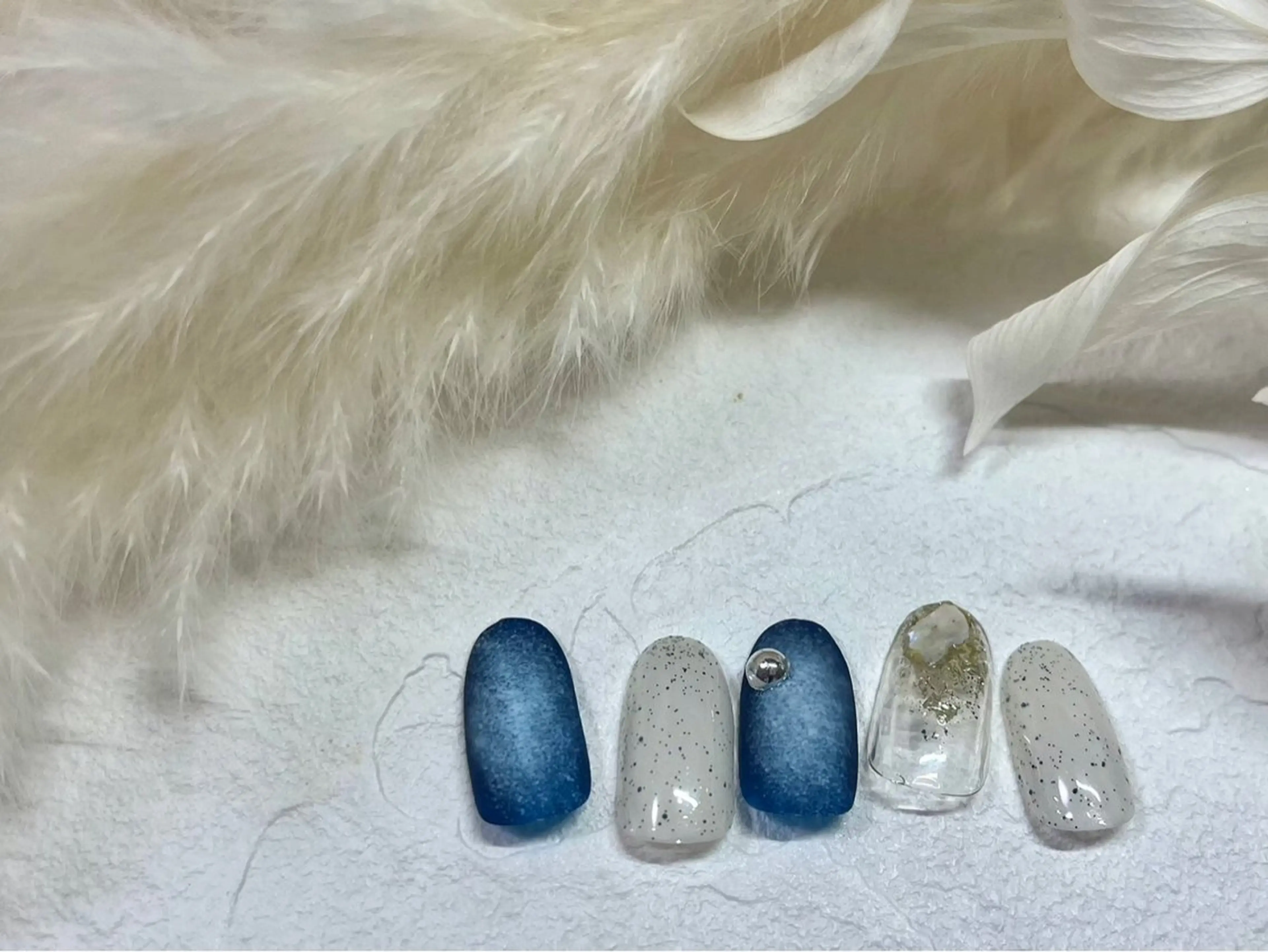 ネイル オーロラネイル チークネイル フットネイル フレンチネイル ジェルネイル Mogu nail 二子玉川のネイルデザイン