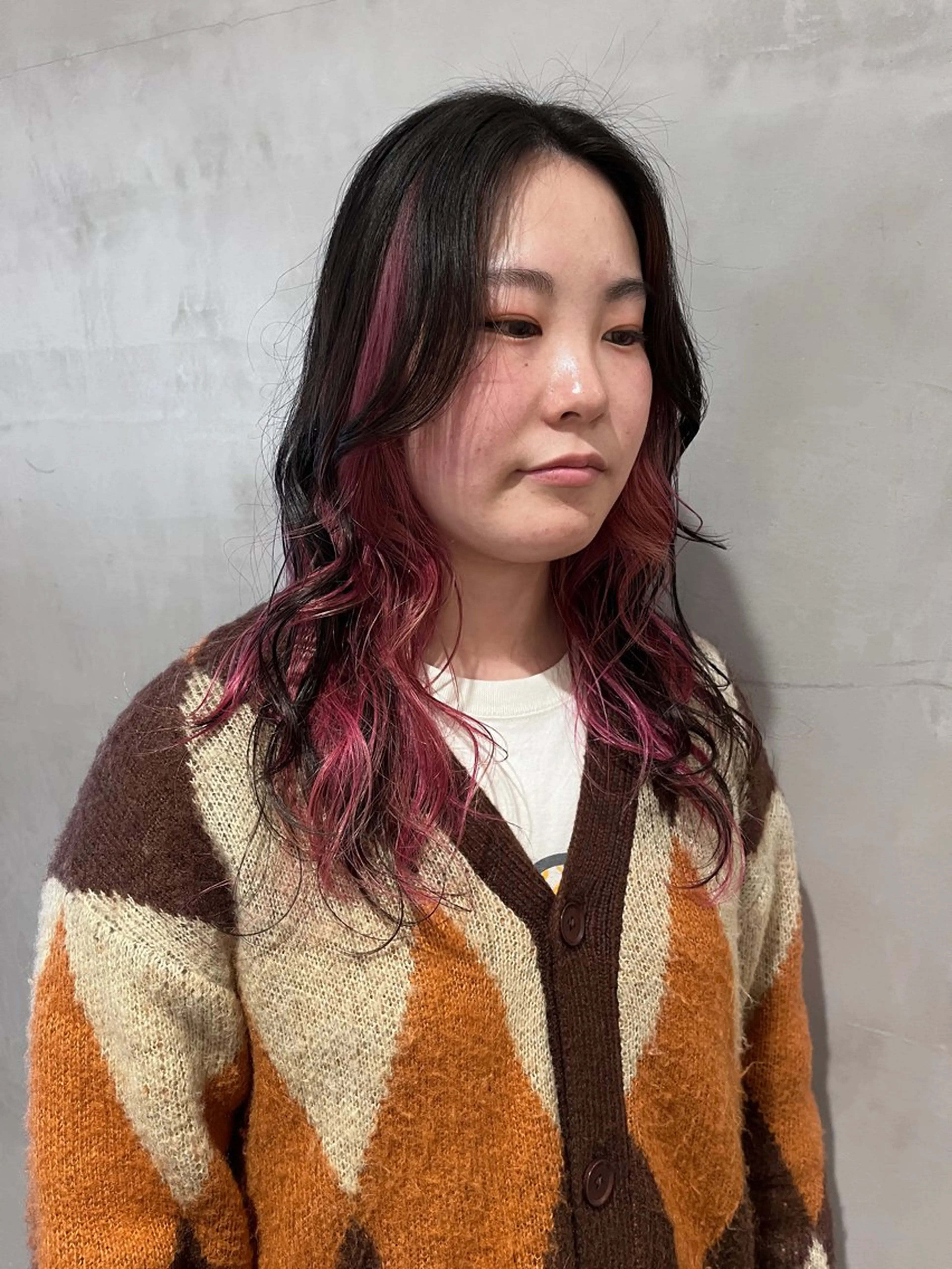 セミロング カラー ピンクカラー ヘアカラー トリートメント 暖色🍒姫カット🎀 オタク特化🎀ゆうなのヘアスタイル