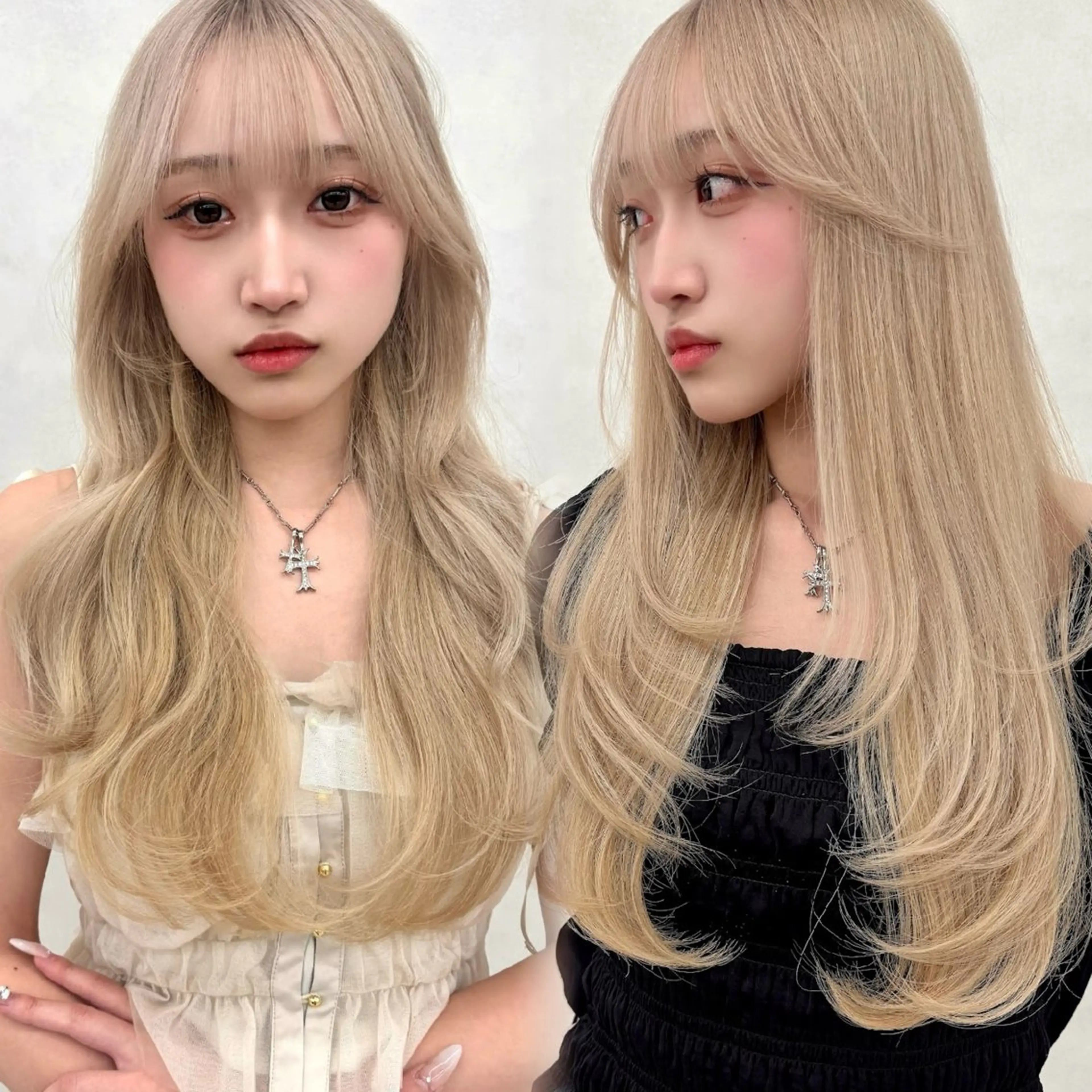 ロング カラー カット ヘアカラー トリートメント 韓国ヘア🇰🇷艶髪 カラー/yui‎🎀のヘアスタイル