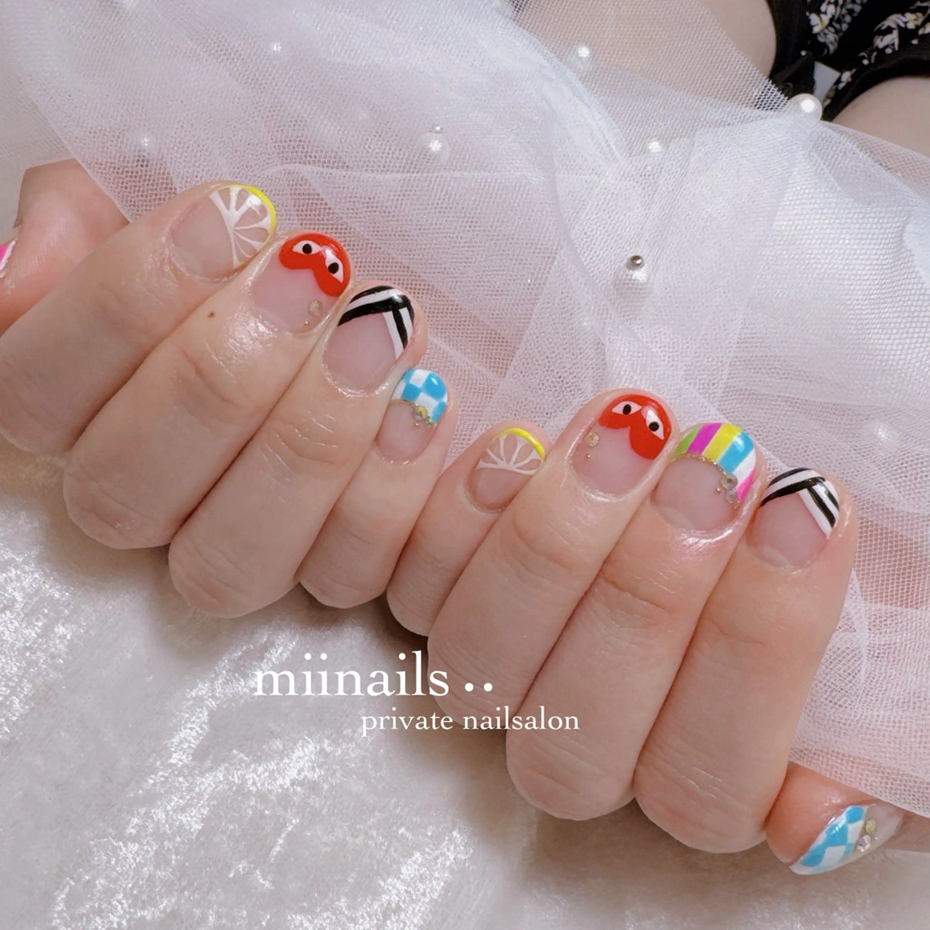 ネイル 韓国ネイル マグネットネイル ワンホンネイル ハンドネイル nailsalon miinailsのネイルデザイン