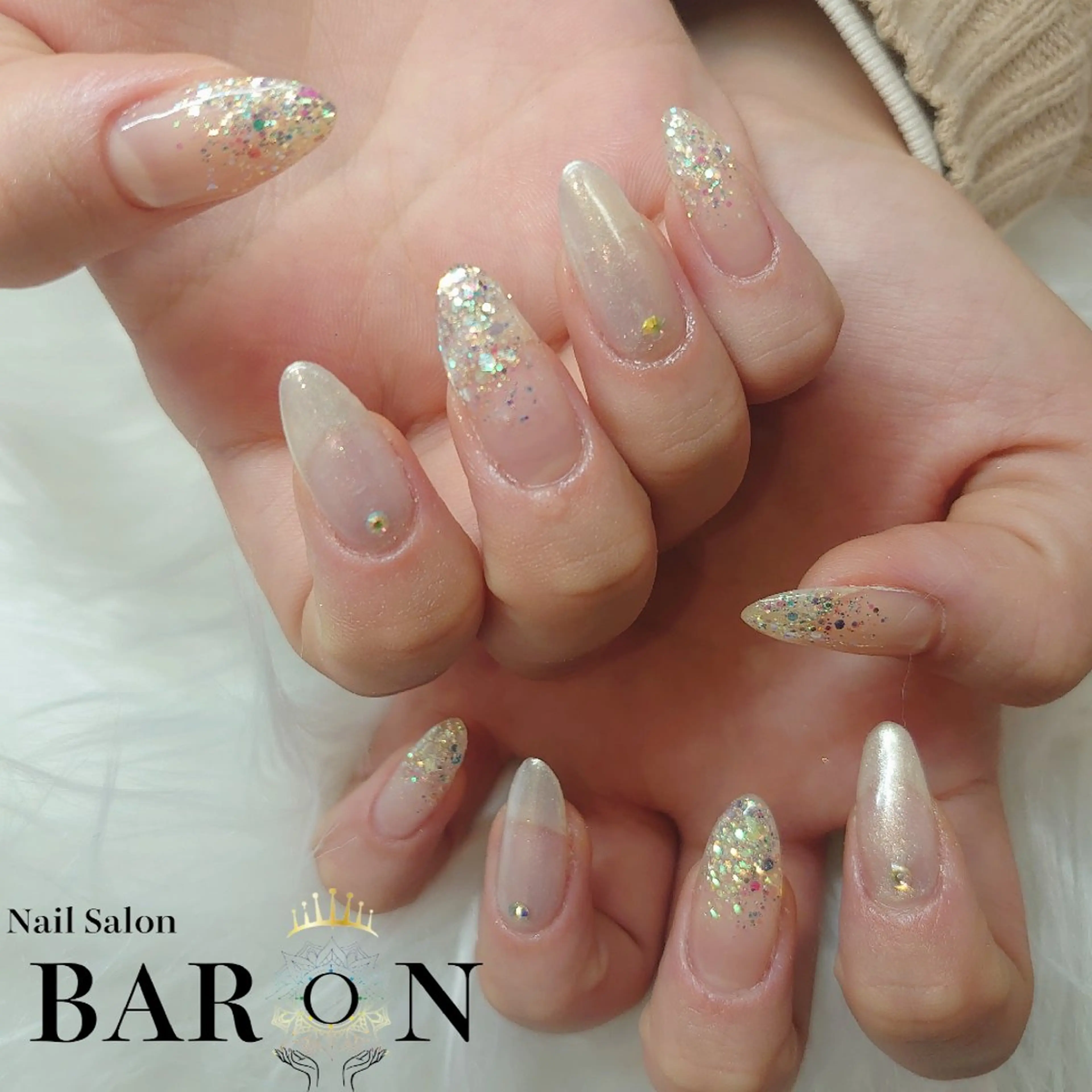 ネイル オーロラネイル グラデーション ラメ(グリッター) ラメグラデーション ♛BARON♛ AOIのネイルデザイン