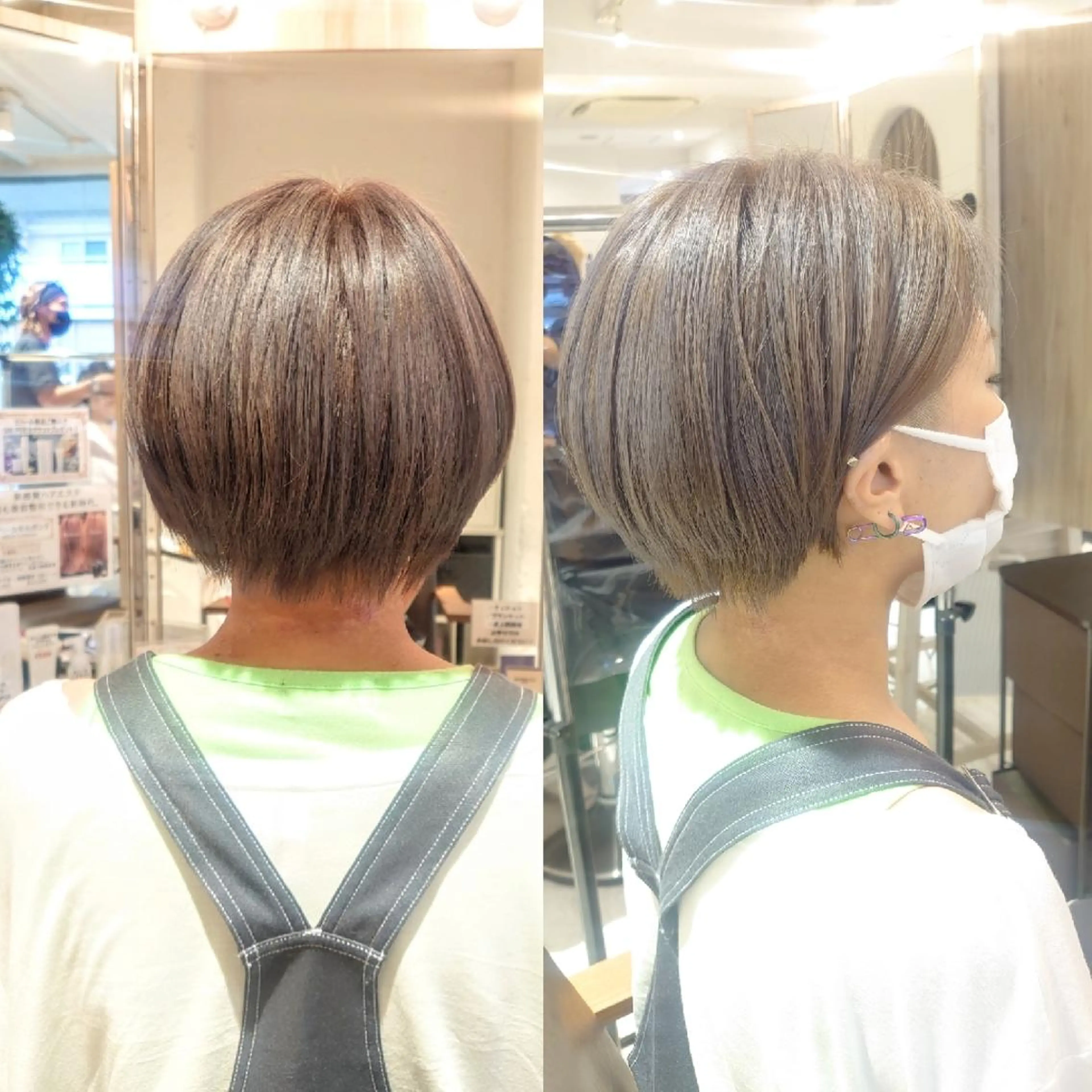 ショート カラー ブリーチ グレージュ シルバー シルバーグレージュ E Komo hair所属・Wow❕E Komo hair 永井一輝のヘアスタイル