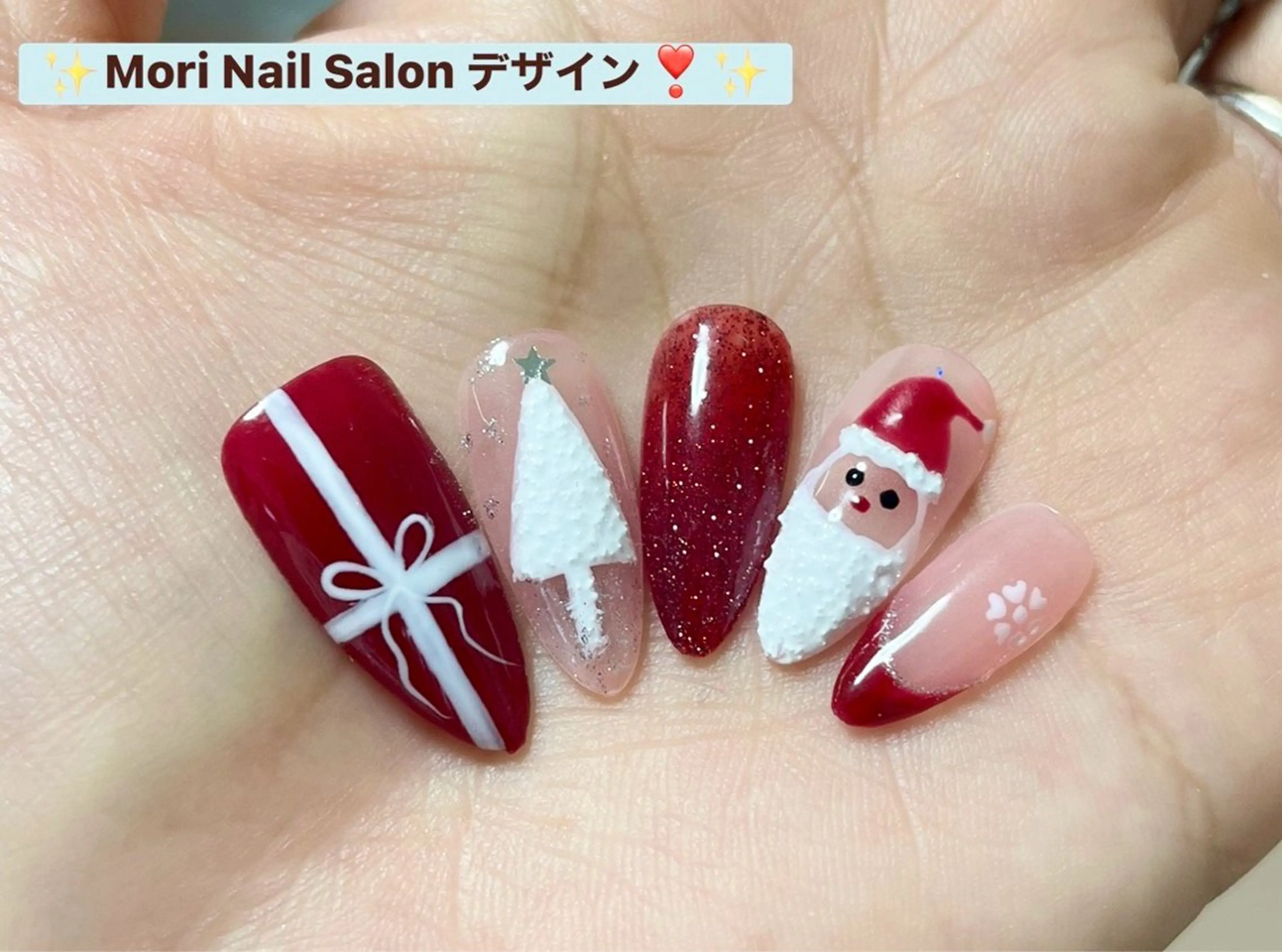 ネイル 冬ネイル クリスマス MORI ネイルのネイルデザイン