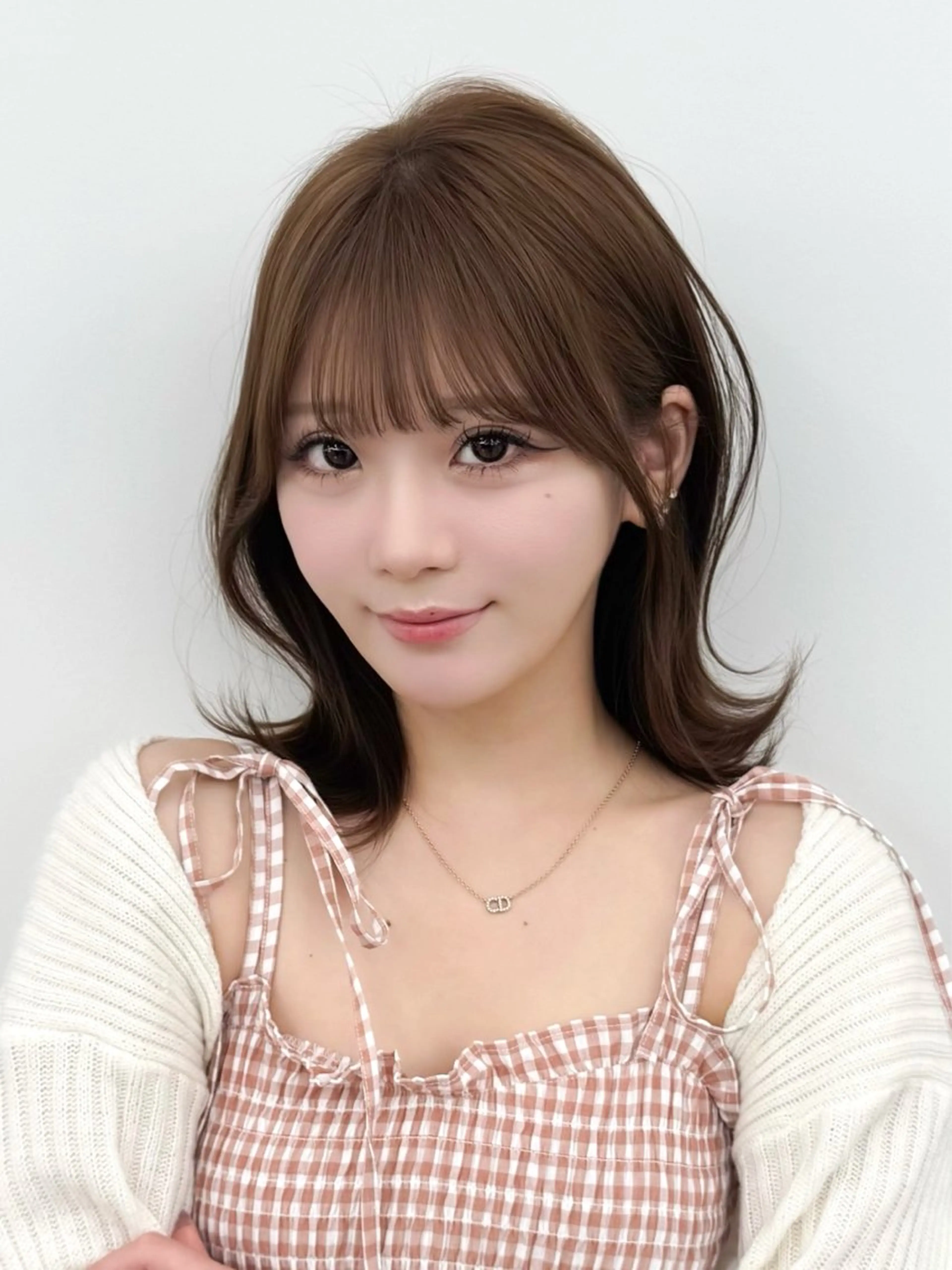 ミディアム カラー ヘアアレンジ カット ヘアカラー トリートメント 最小顔周り&レイヤー 特化/池袋/kokiのヘアスタイル
