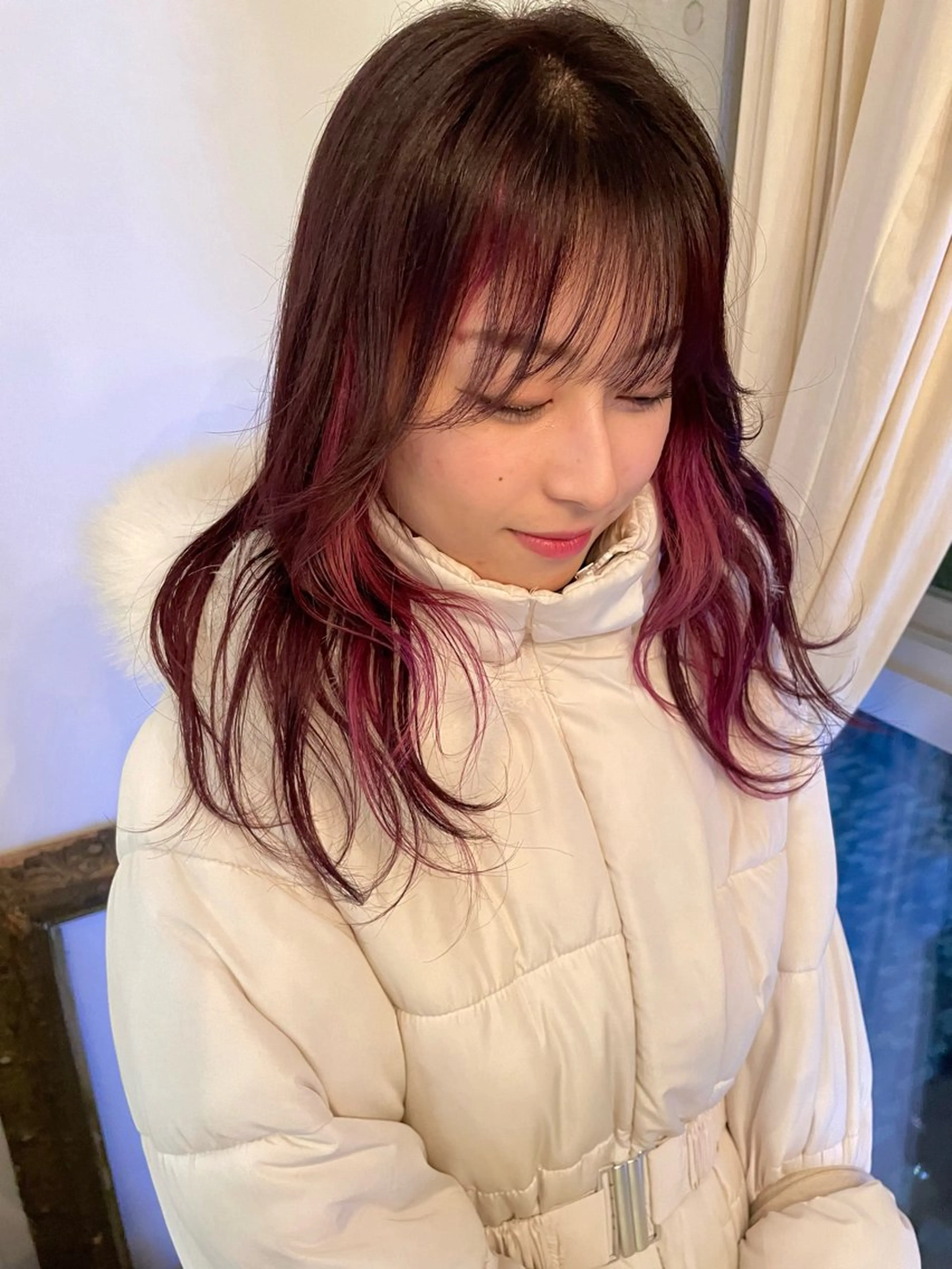 【ちらっと可愛い🌼】インナーカラー🧶(ブリーチ込み)の写真
