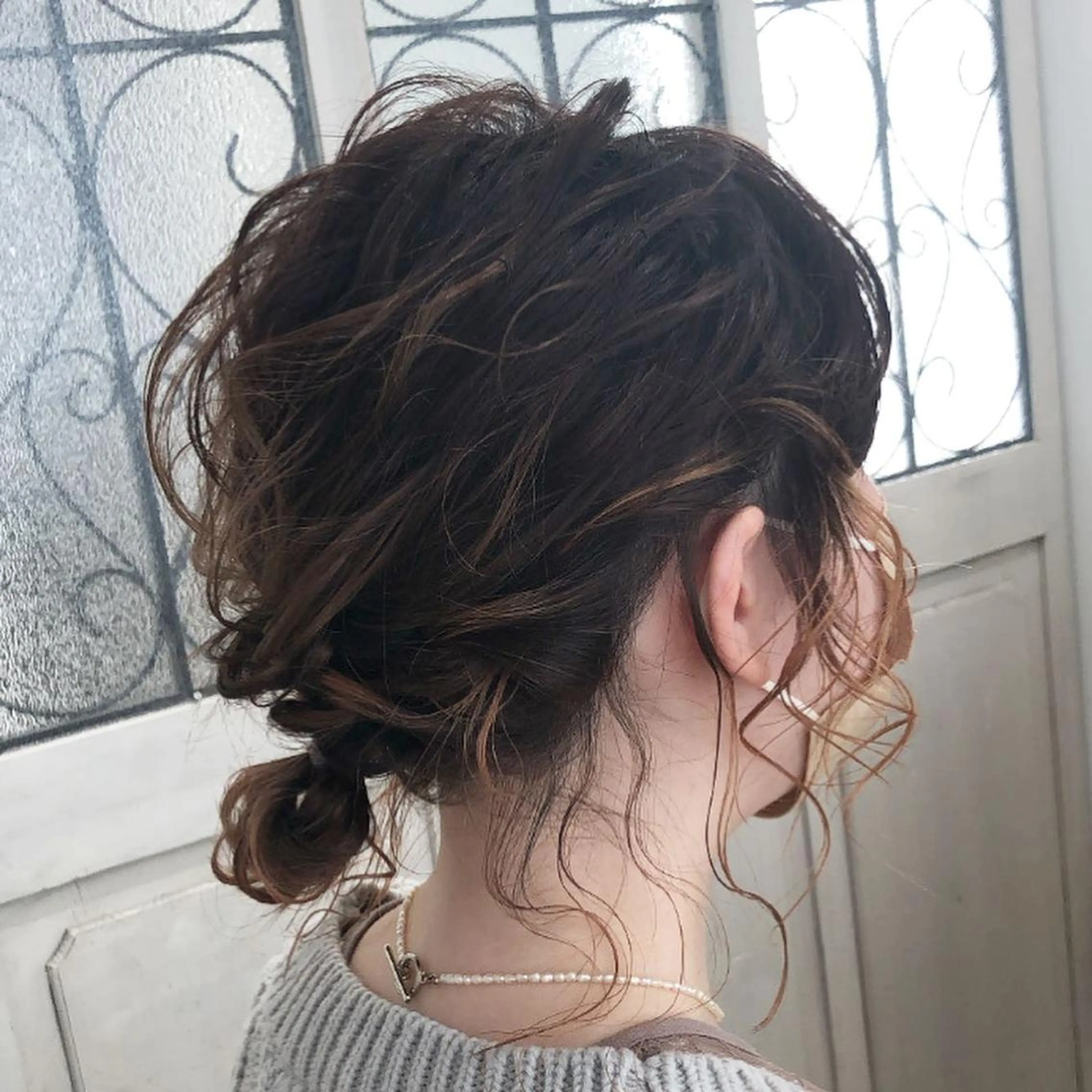 セミロング カラー ヘアアレンジ 結婚式・ブライダル おくれ毛 ✨🌿大人可愛い愛さ れhair🌿✨松本のヘアスタイル