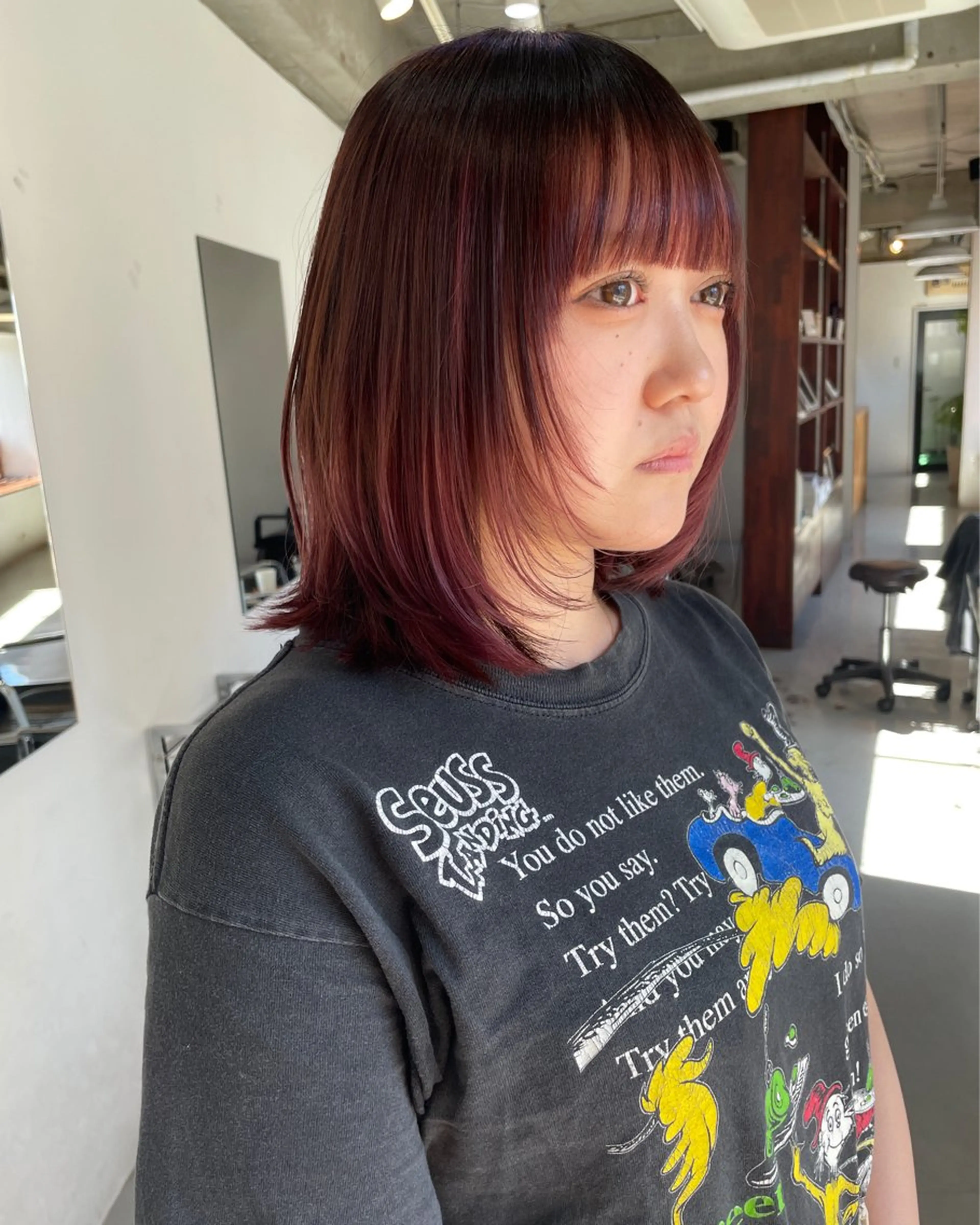 ミディアム カラー silo所属・silo MOKA 顔周りカット🦦のヘアスタイル