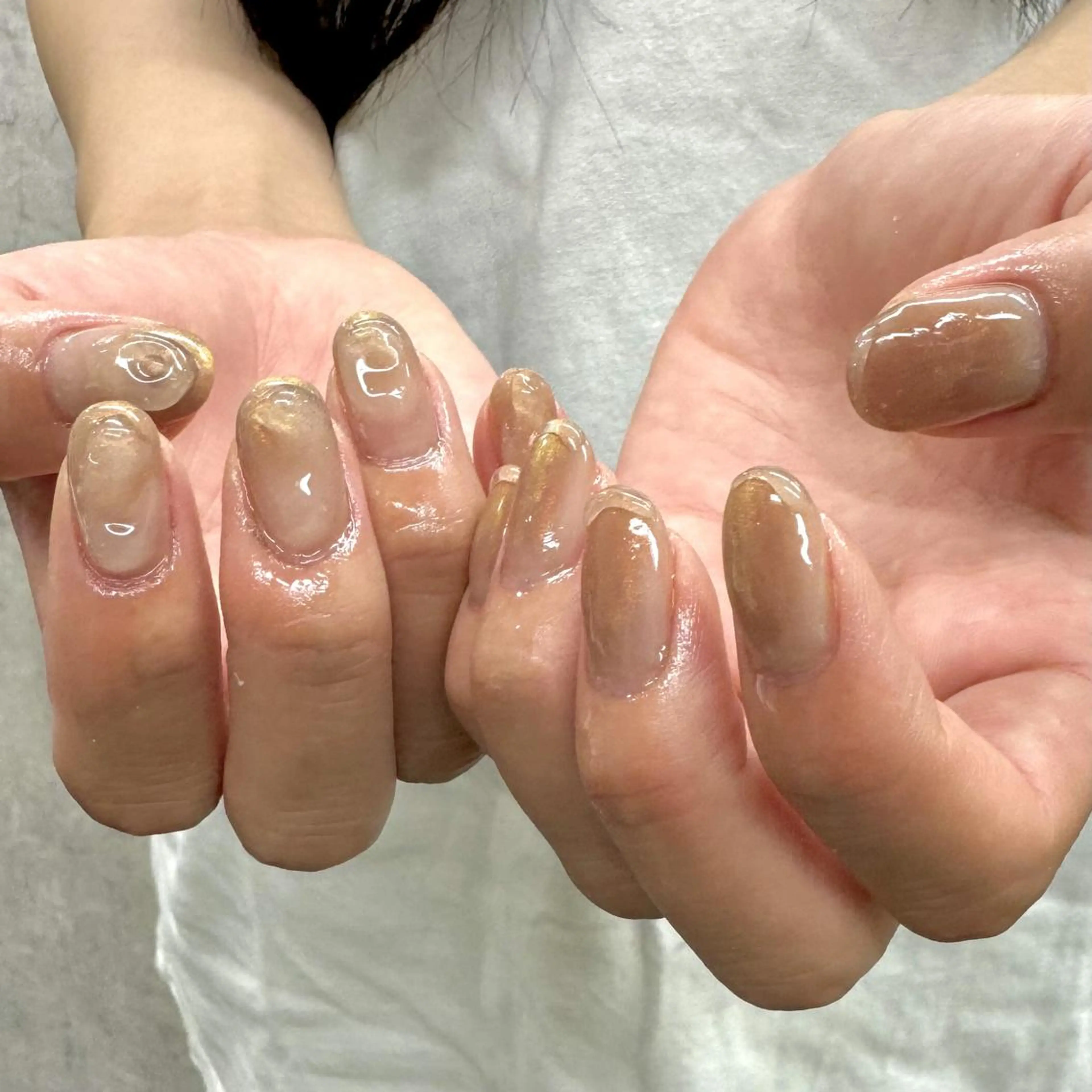 ネイル ジェルネイル 韓国ネイル ニュアンスネイル ワンホンネイル nailstudio eviz新宿店のネイルデザイン