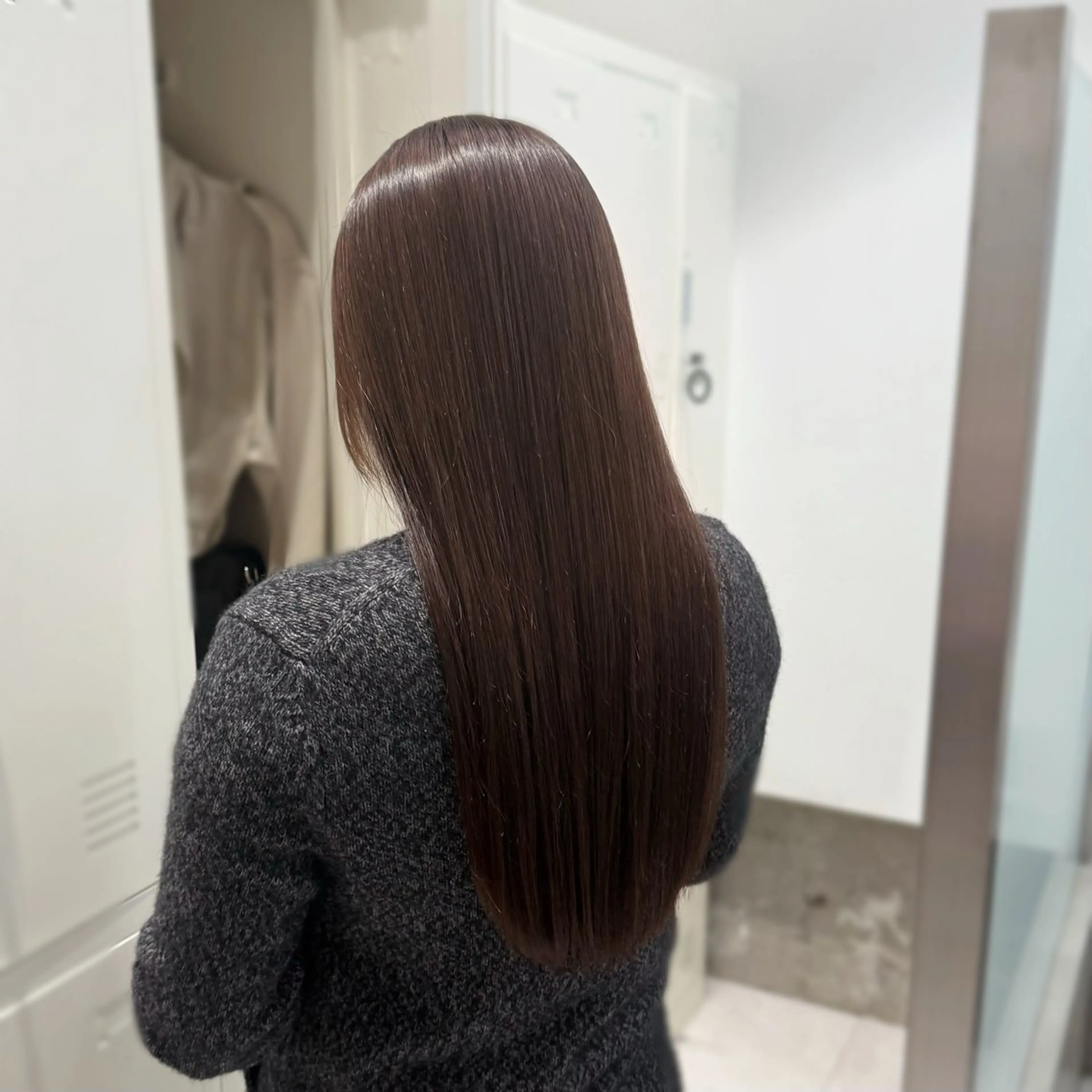 セミロング パーマ カット 縮毛矯正 トリートメント 縮毛矯正+モテカラー 🎀✨mihoのヘアスタイル