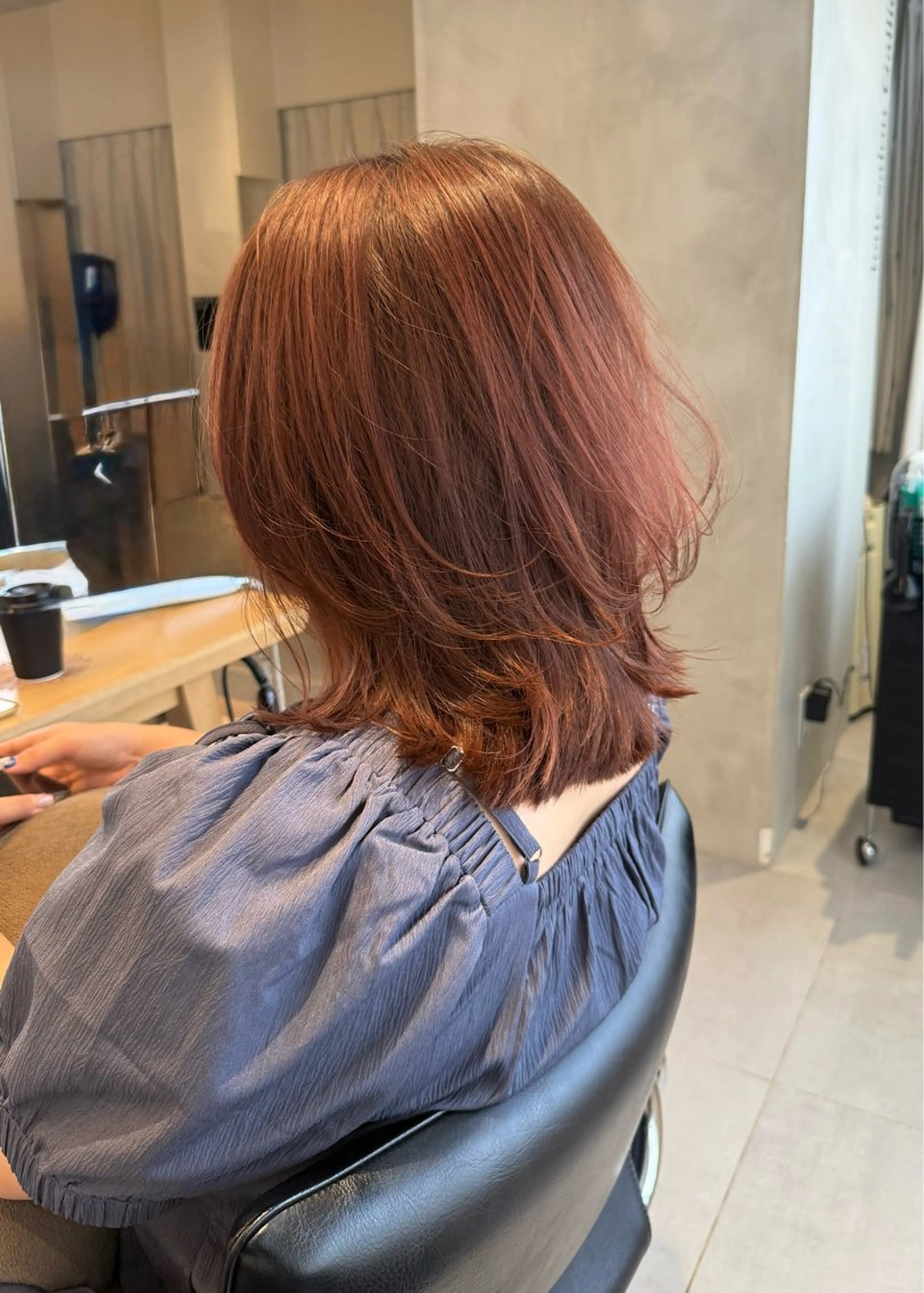 ミディアム ピンクブラウン レイヤーカット カット ヘアカラー パーマ/レイヤー /店長/YURAのヘアスタイル