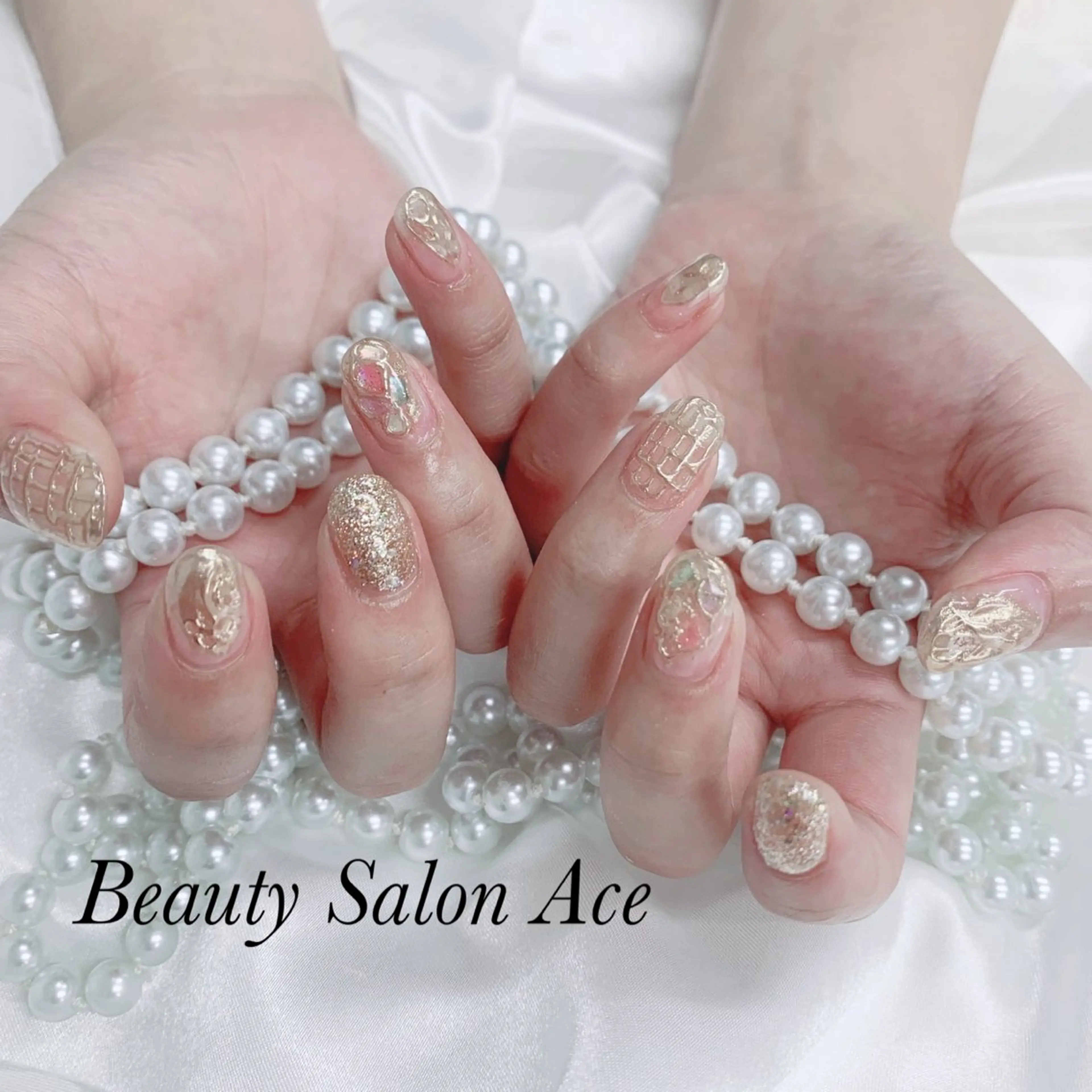ネイル ラメ(グリッター) ハンドネイル ハンドケア Beauty Salon Ace（ネイルサロン　エース）所属・フィルイン専門店 Aceのネイルデザイン