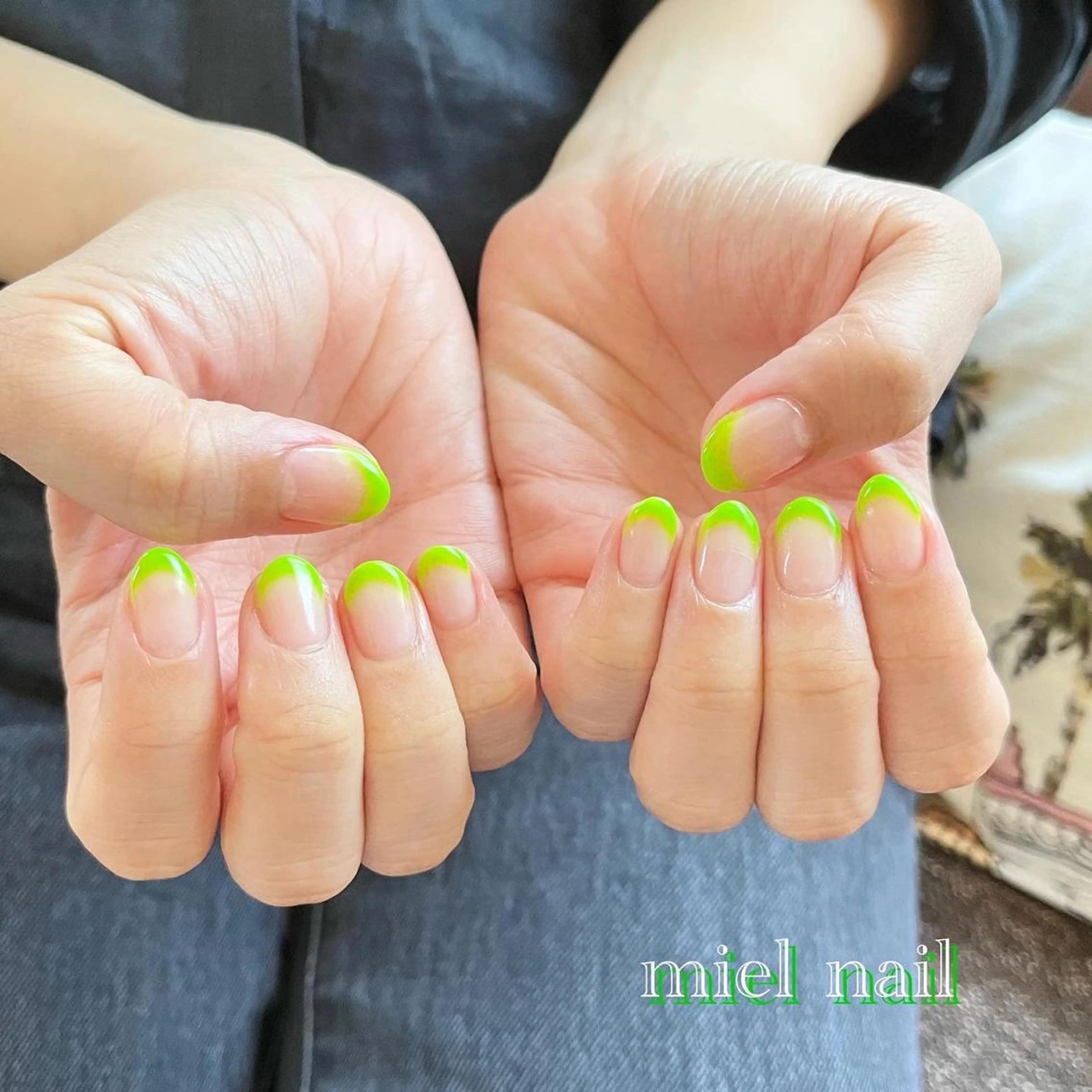 ネイル フレンチネイル シンプルネイル 夏ネイル ハンドネイル miel nailのネイルデザイン