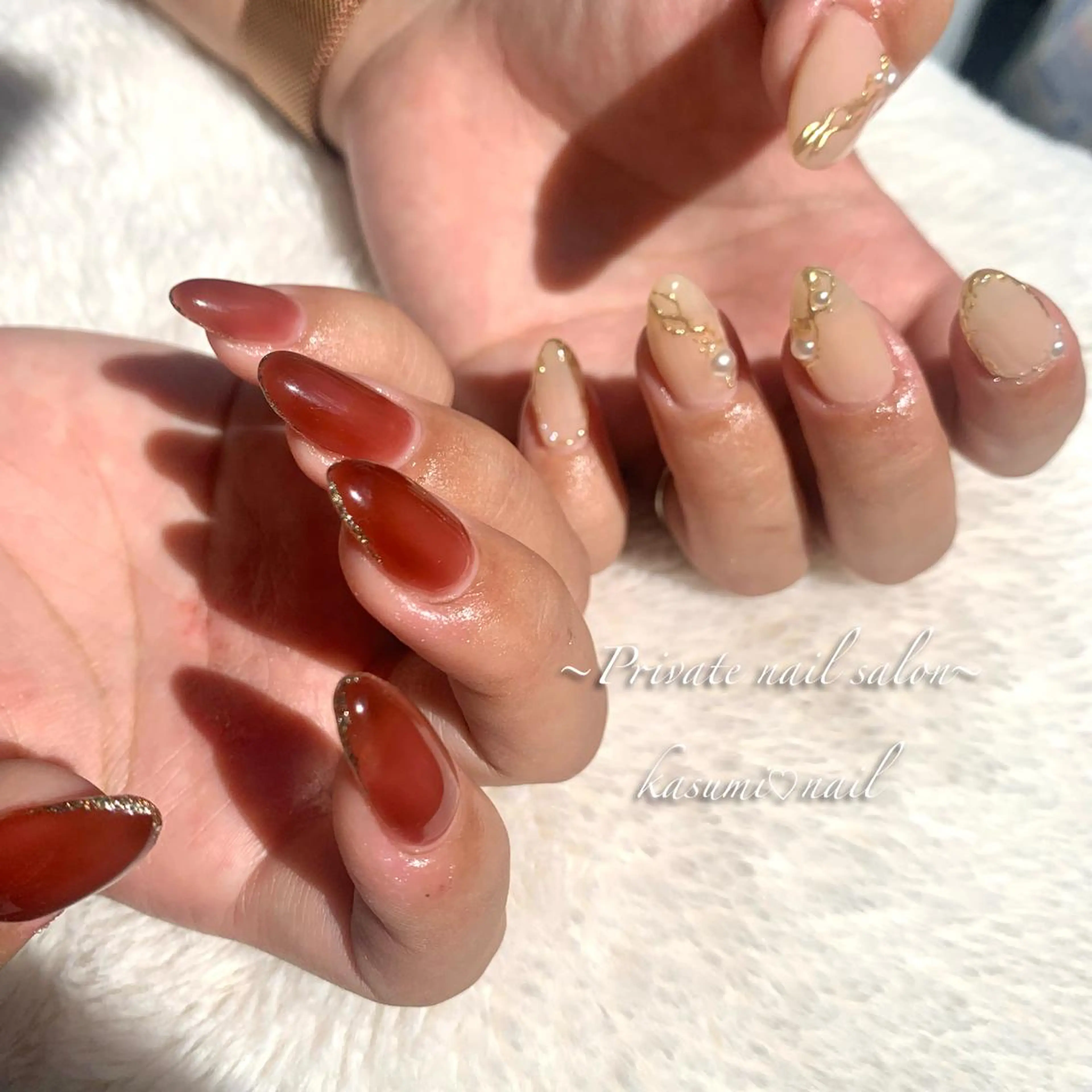 ネイル アートネイル ラメ(グリッター) マグネットネイル ミラーネイル 持ち込み KASUMI♡ Nailのネイルデザイン