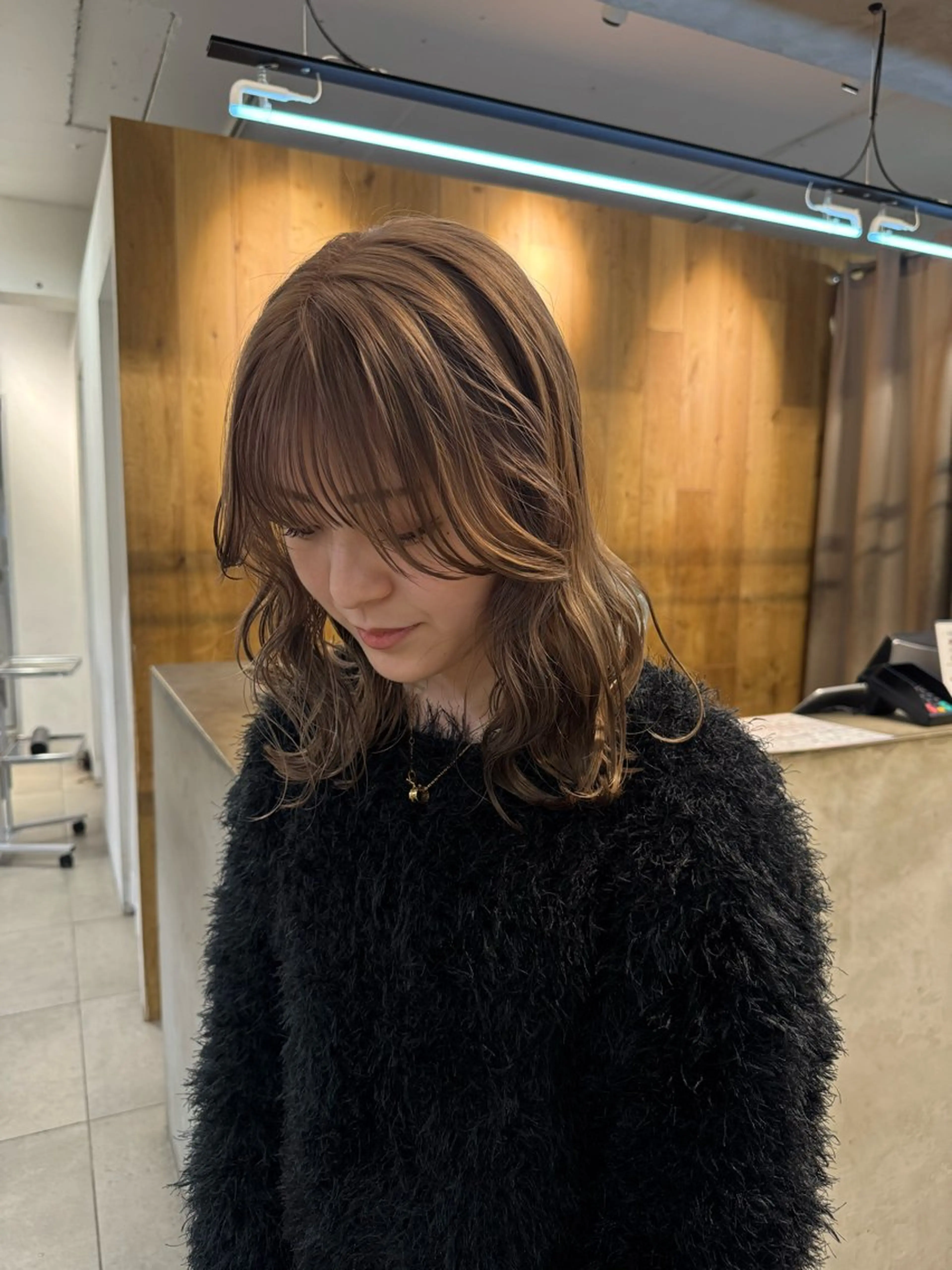セミロング カラー ベージュカラー ミルクティーベージュ Lomalia 🤍🫧/makoのヘアスタイル