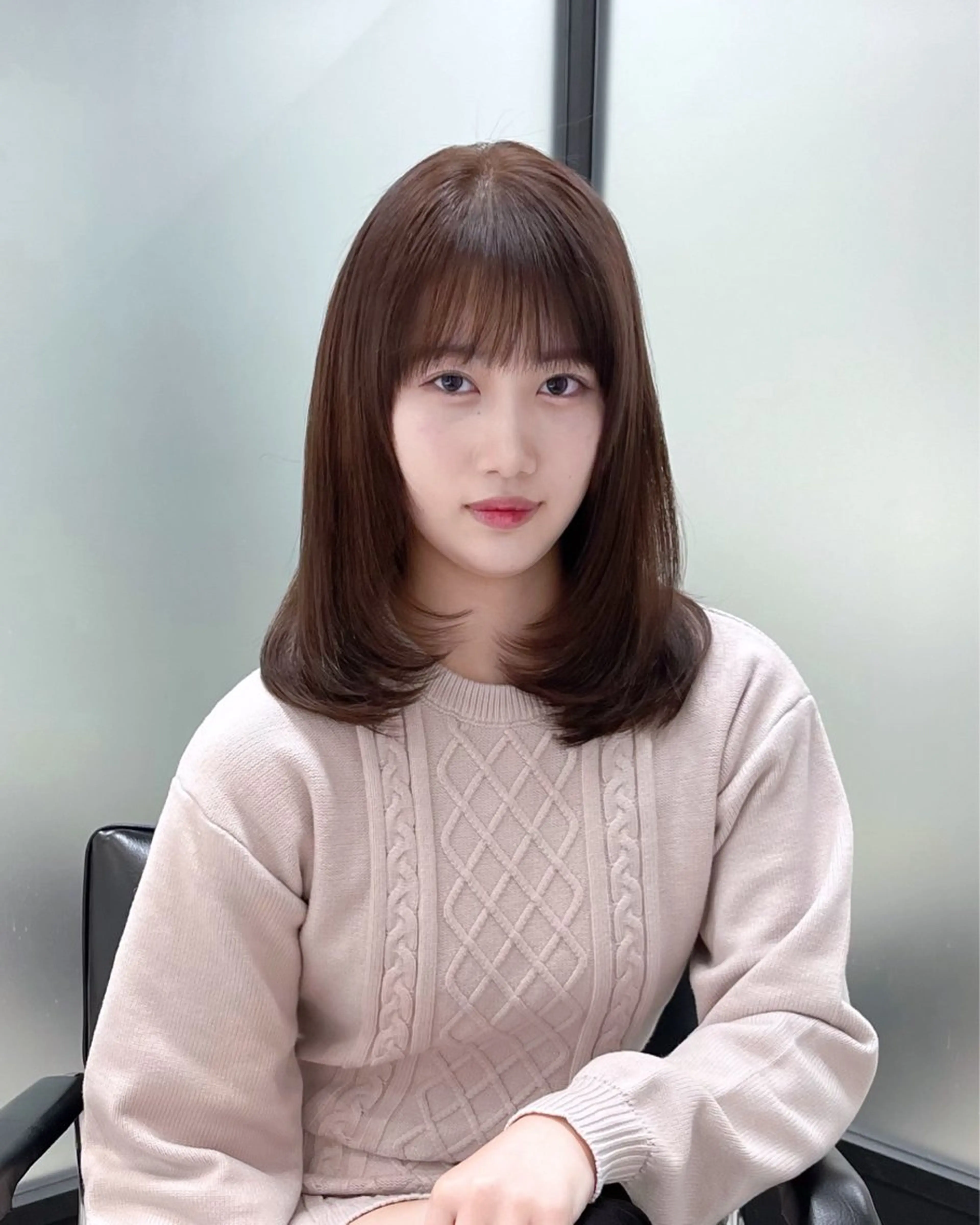 セミロング 韓国風ヘア レイヤーカット カット ヘアカラー トリートメント 韓国レイヤーカット 髪質改善▫️水野有真のヘアスタイル
