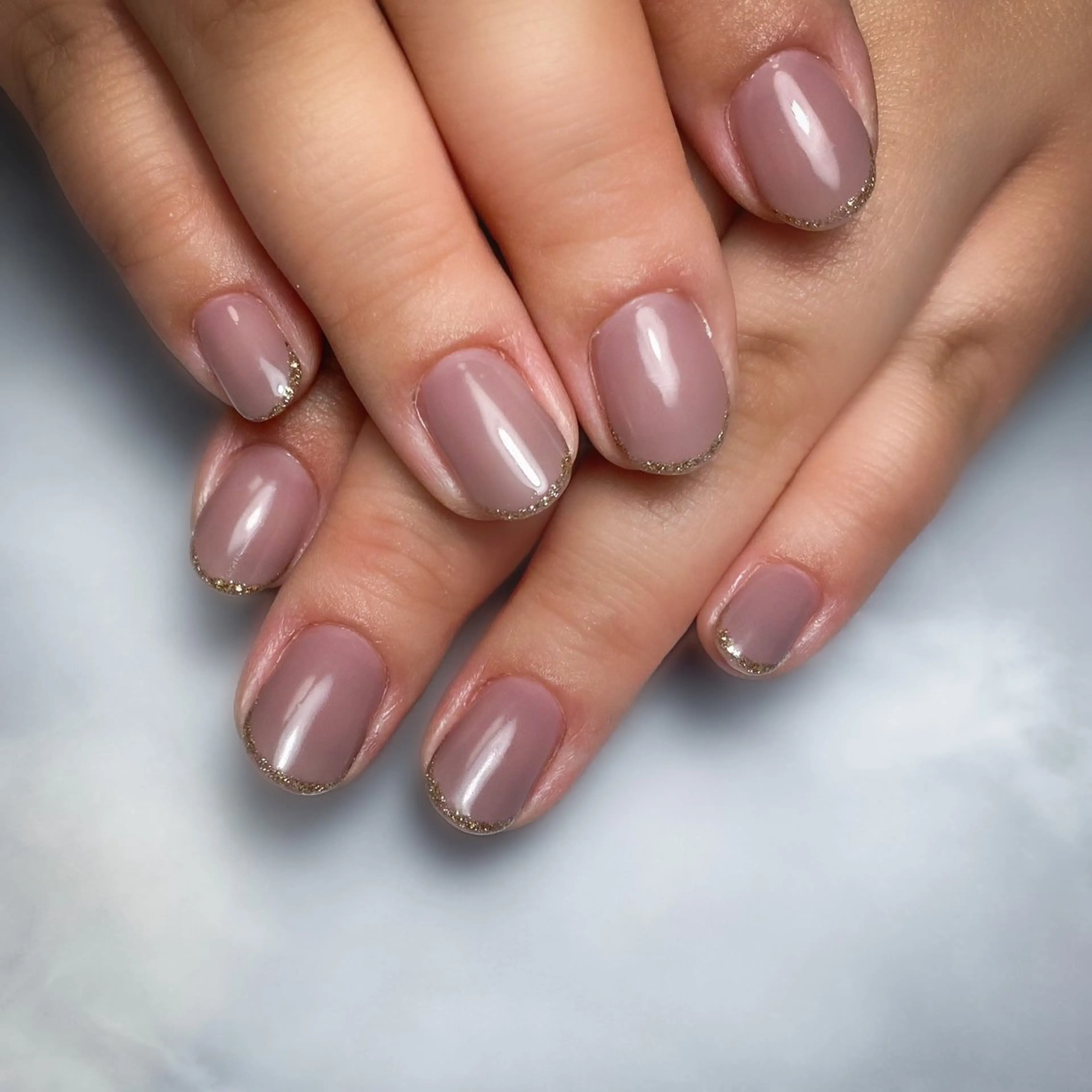 ネイル フレンチネイル ラメ(グリッター) ピンク &.nail/ ニュアンス/持込み可のネイルデザイン