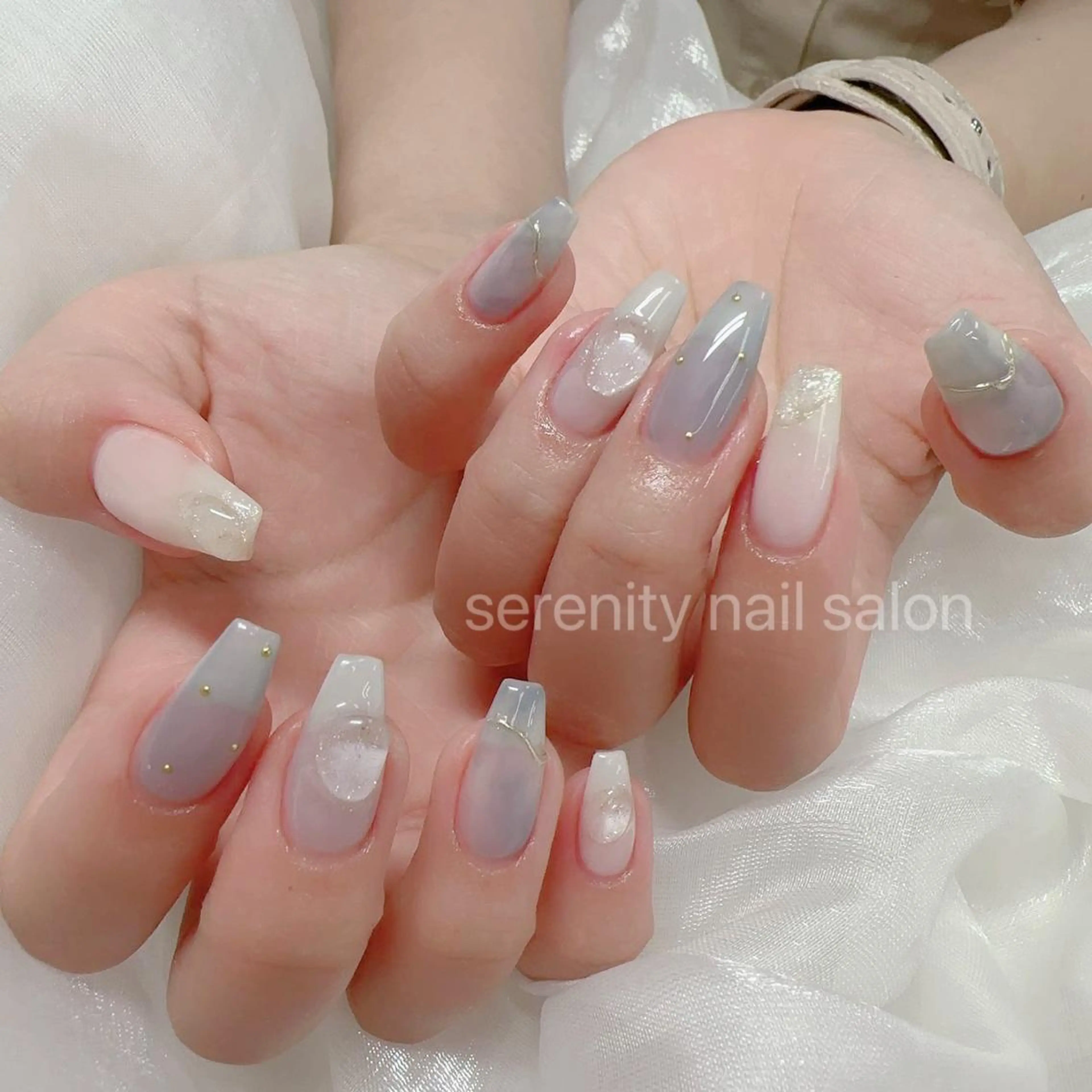 ネイル ハンドネイル ハンドケア ✨Serenity ワンホンネイルのネイルデザイン