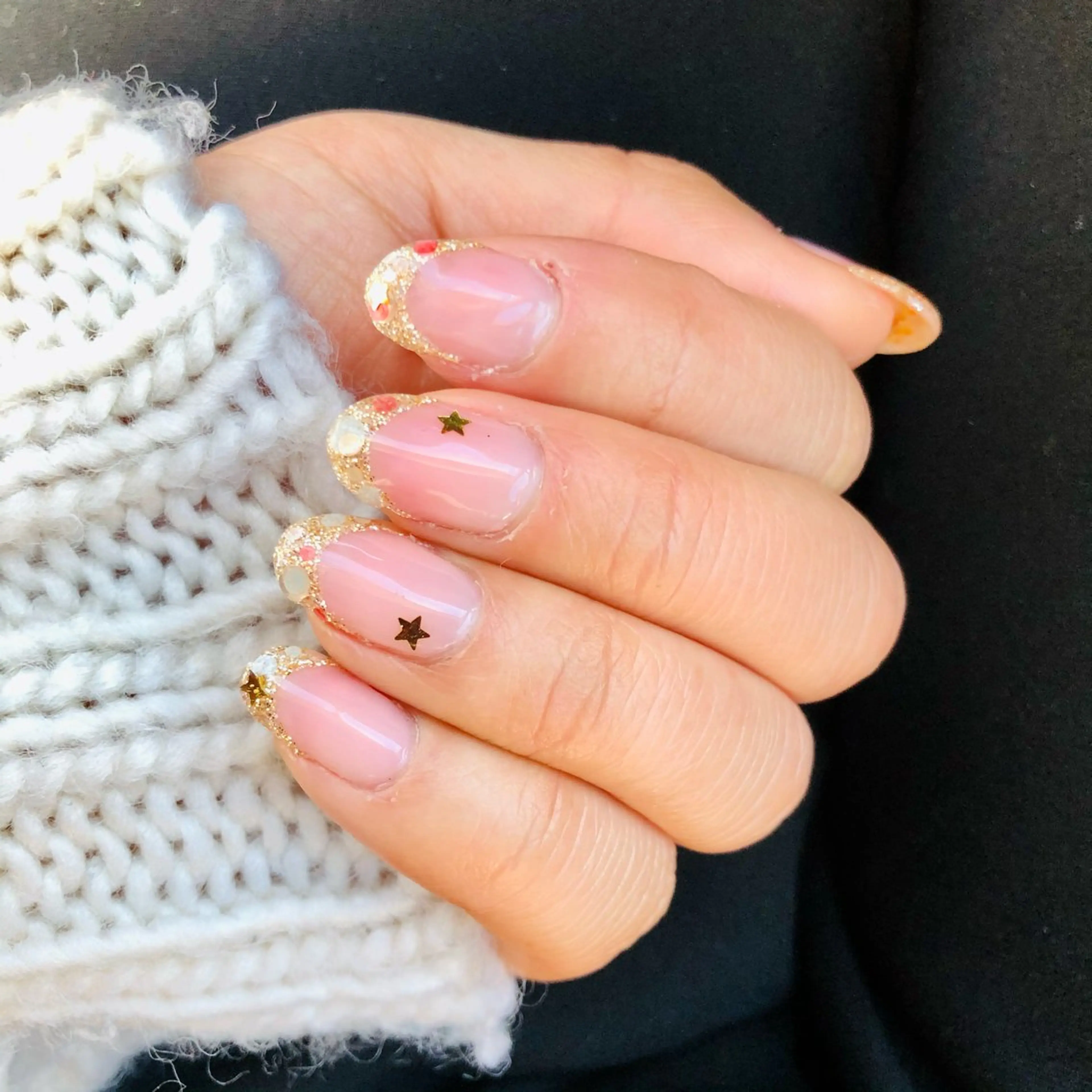 ネイル フレンチネイル ラメ(グリッター) Bijou💎✨ Reiのネイルデザイン