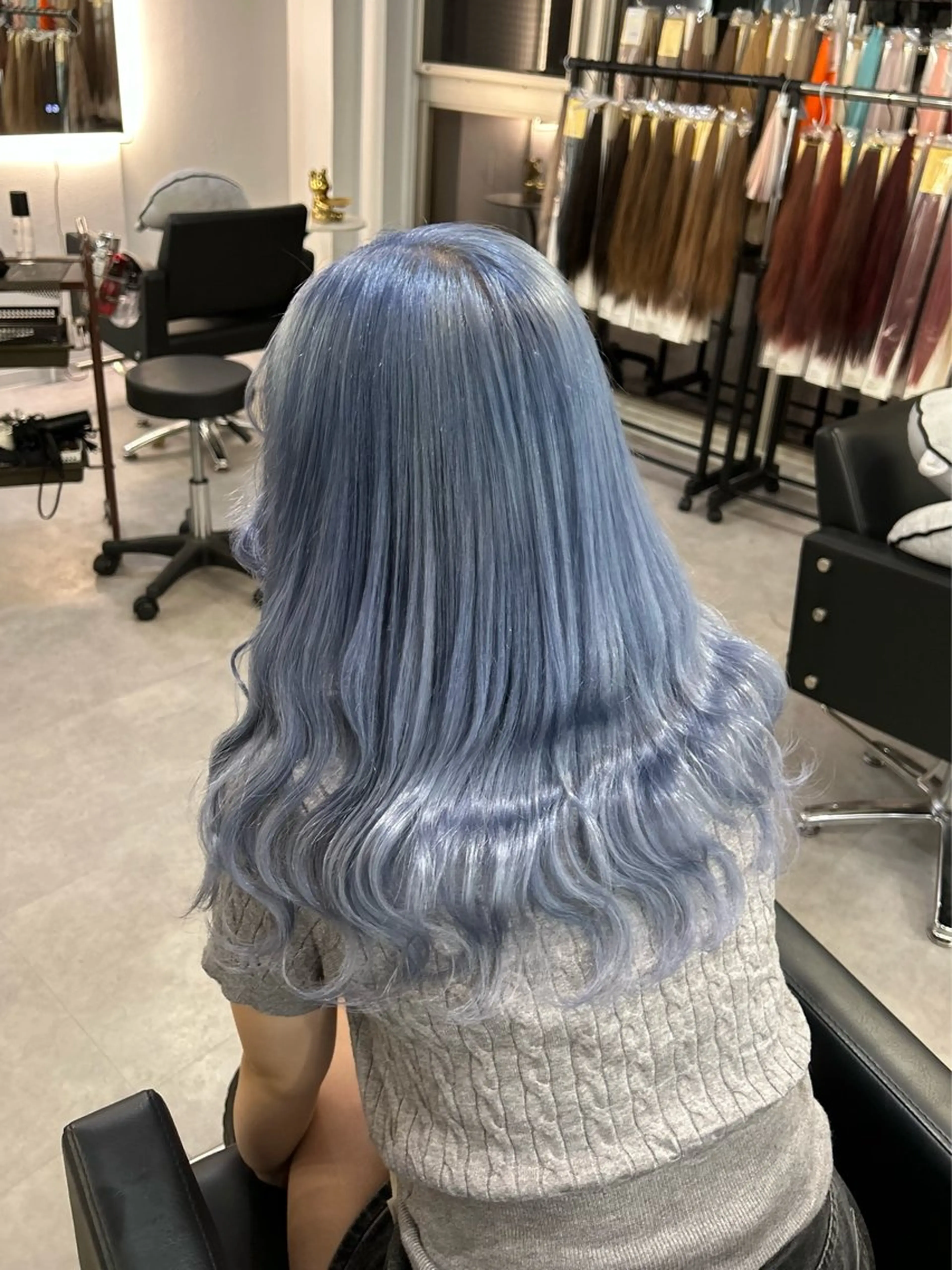 セミロング カラー ブルーカラー ヘアカラー エクステ Cielro【 シェイロ 】所属・Cielro/ダブル カラー/西田咲希のヘアスタイル