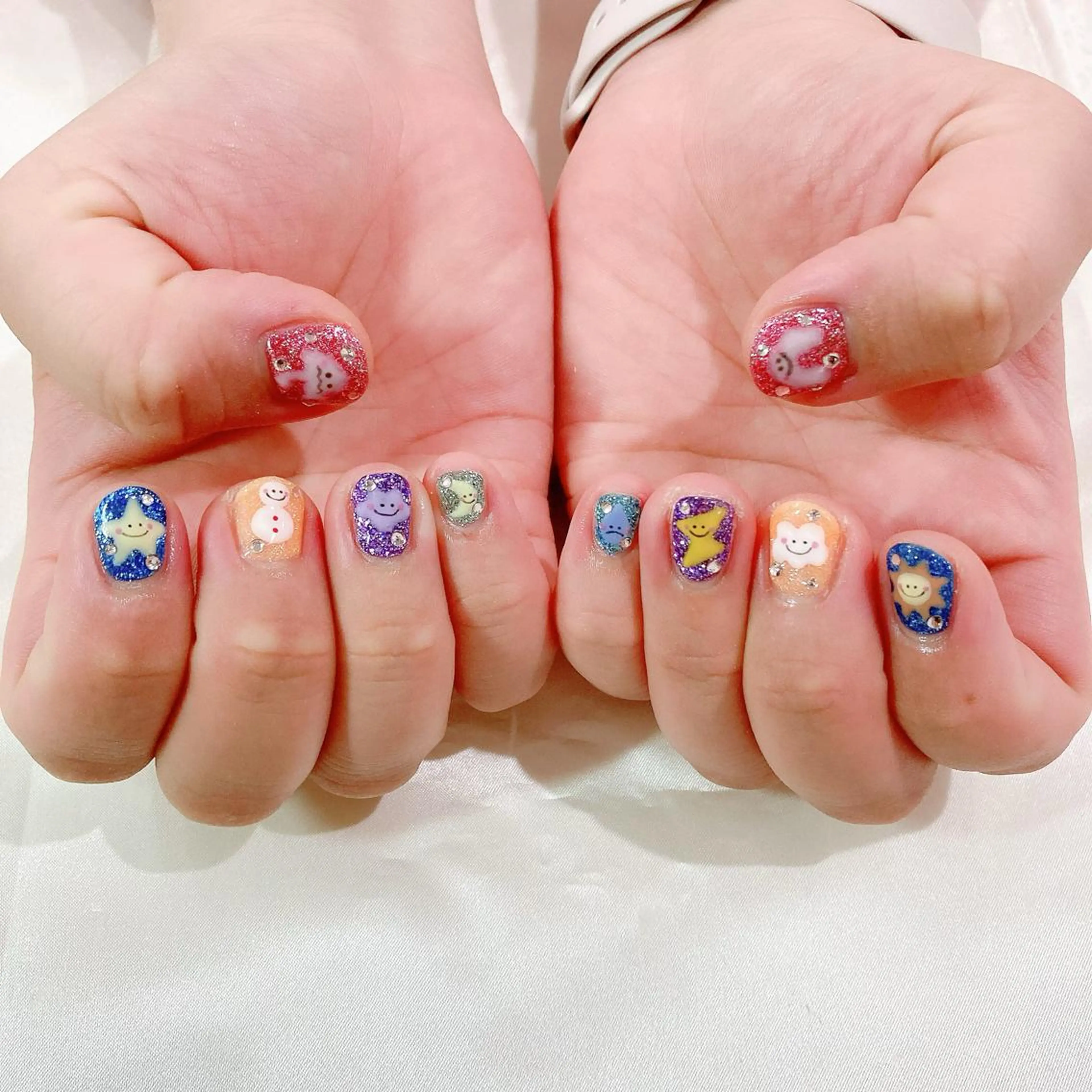 ネイル 入学式 ジェルネイル キラキラネイル パラジェル 春ネイル ハンドネイル Nail Kのネイルデザイン