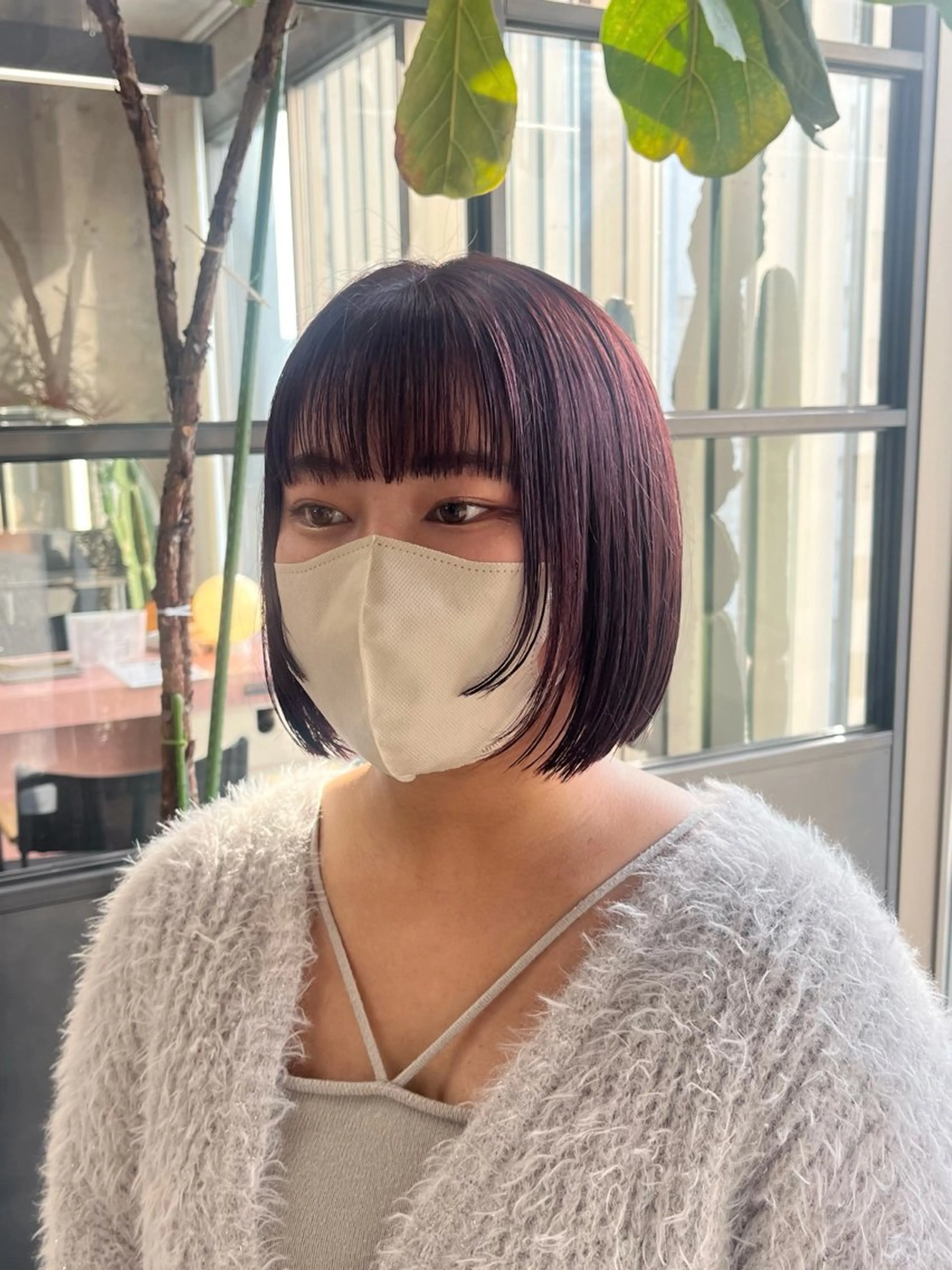 ミディアム カット ヘアカラー パーマ/オリーブ/ 酸性ストレート/ゆなのヘアスタイル