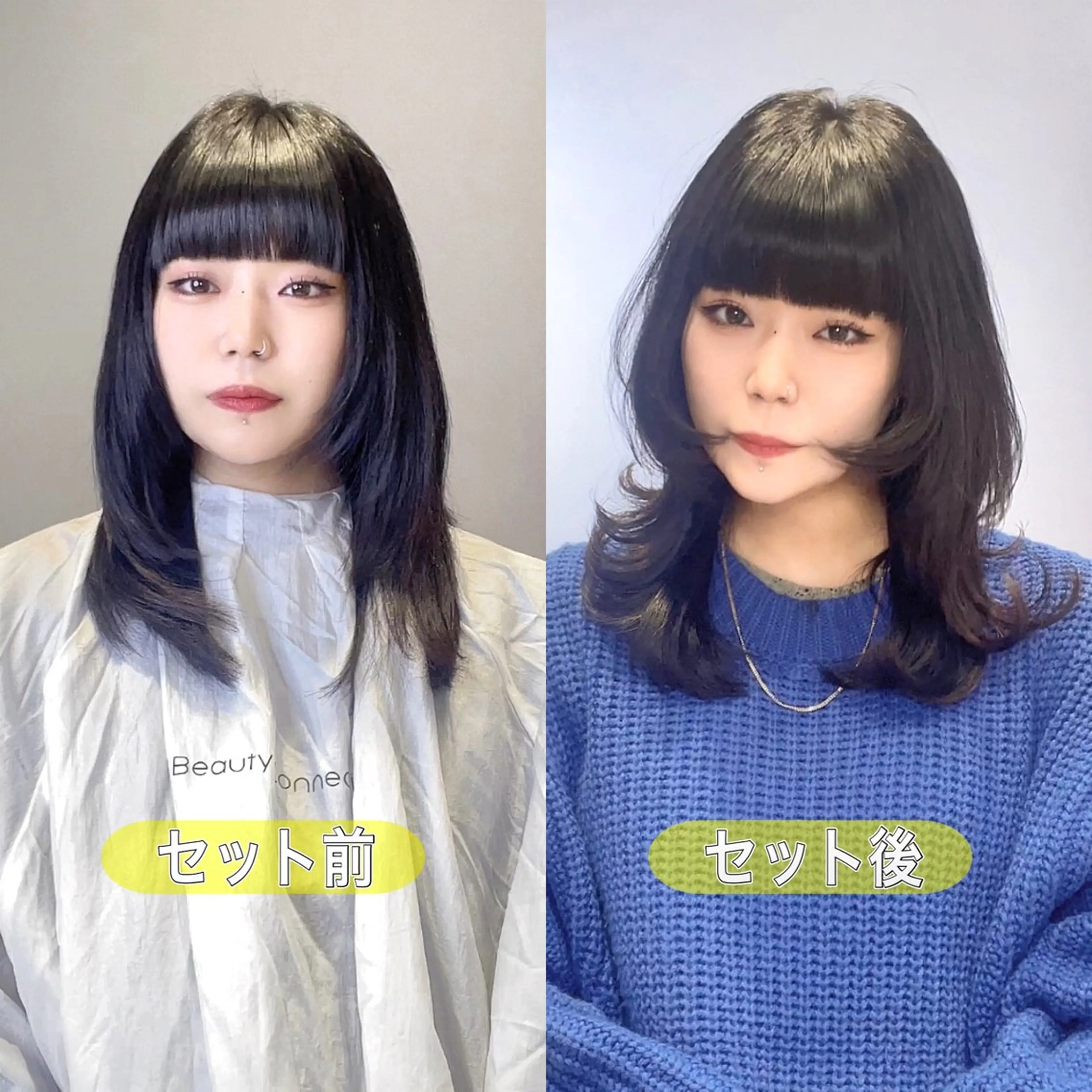 ミディアム レイヤーカット ウルフカット ウルフレイヤー カット トリートメント ヘッドスパ ヘアセット 韓国ヘア/レイヤー/ 顔まわり/りょーとのヘアスタイル